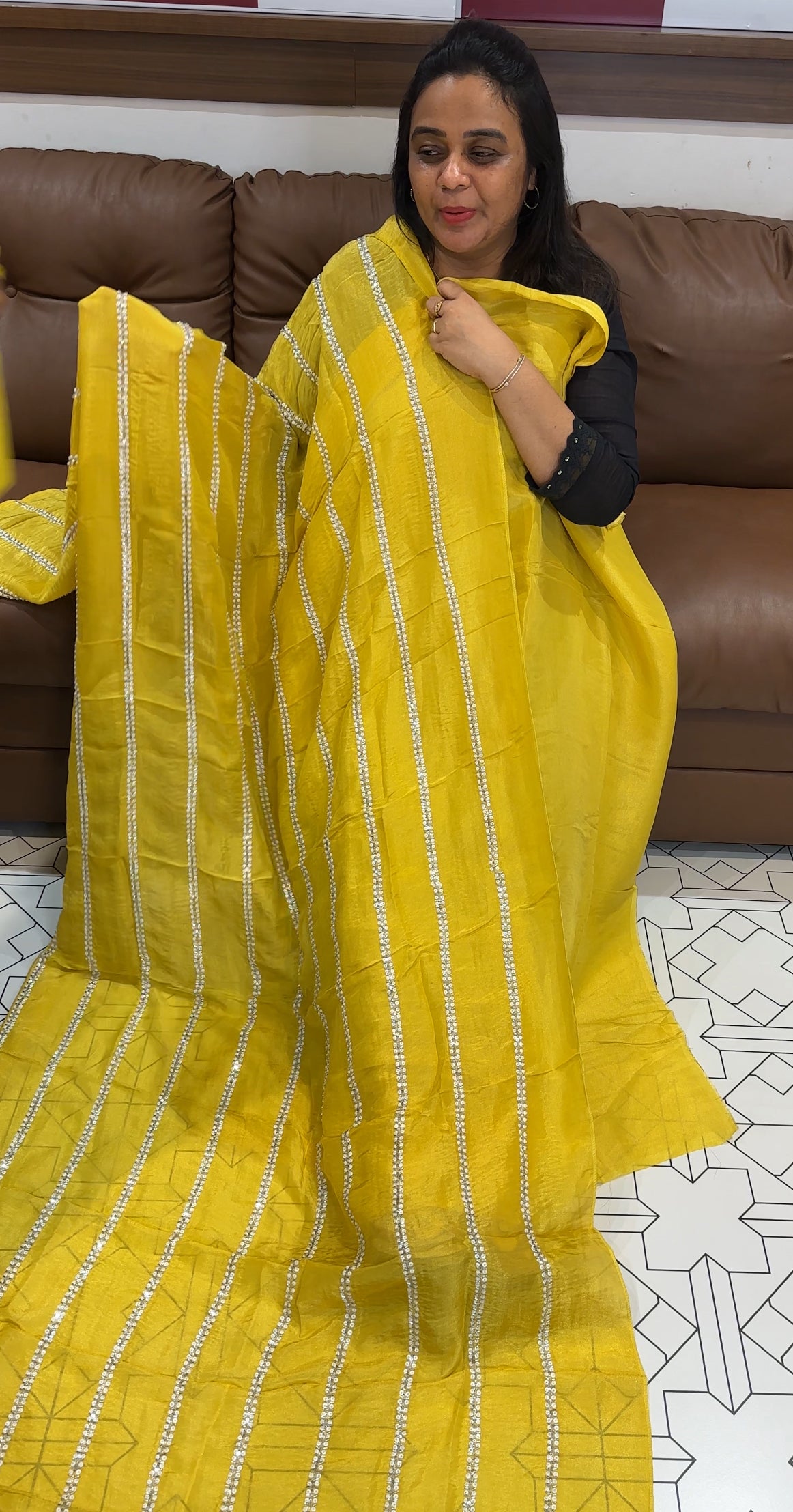 TISSUE UNSTITCHED SALWAR SUITS -  IHA 28131