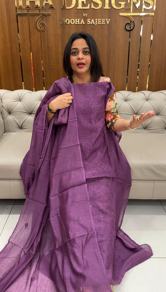 MUL CHANDERI UNSTITCHED SALWAR SUITS - IHA 25330