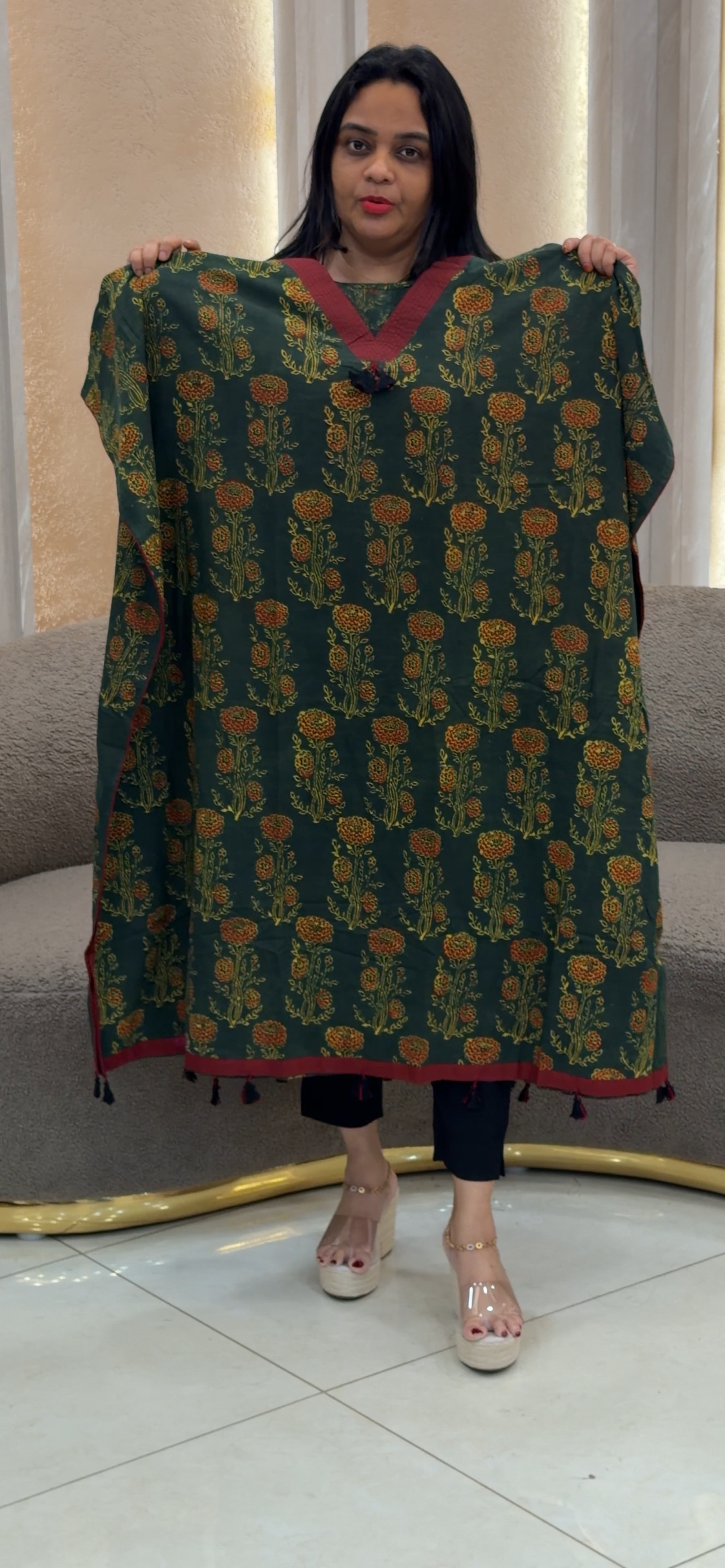 PRINTED  KAFTAN TOPS - IHA 33375