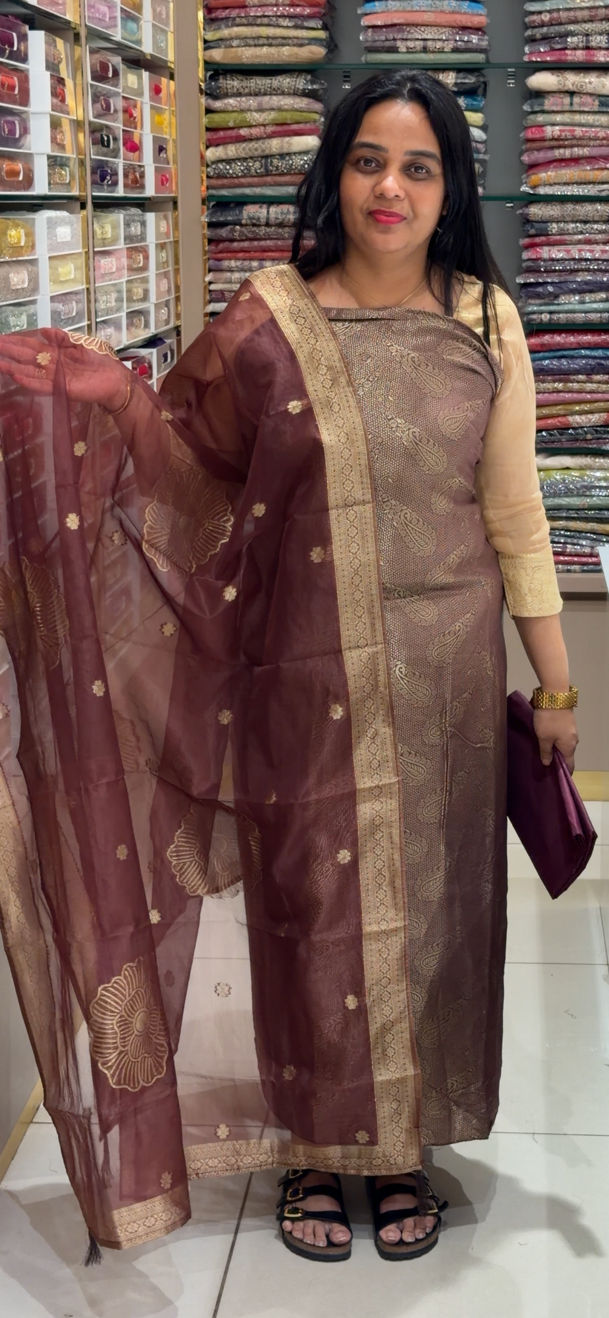 SILK UNSTITCHED SALWAR SUITS - IHA 35340