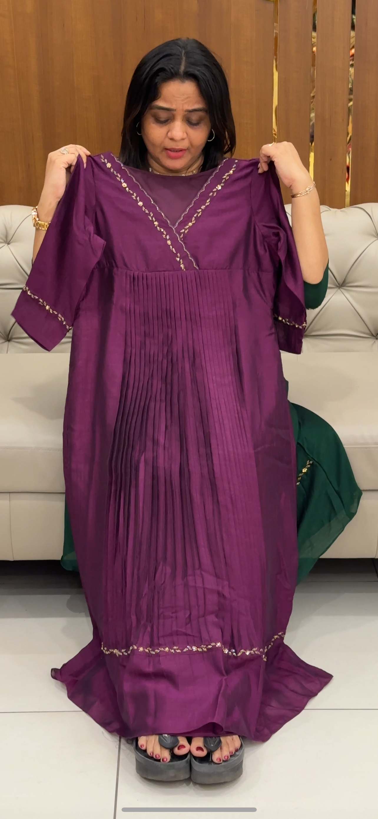 IHA'S IN-HOUSE SEMI RAW SILK ALINE TOPS - IHA 28539