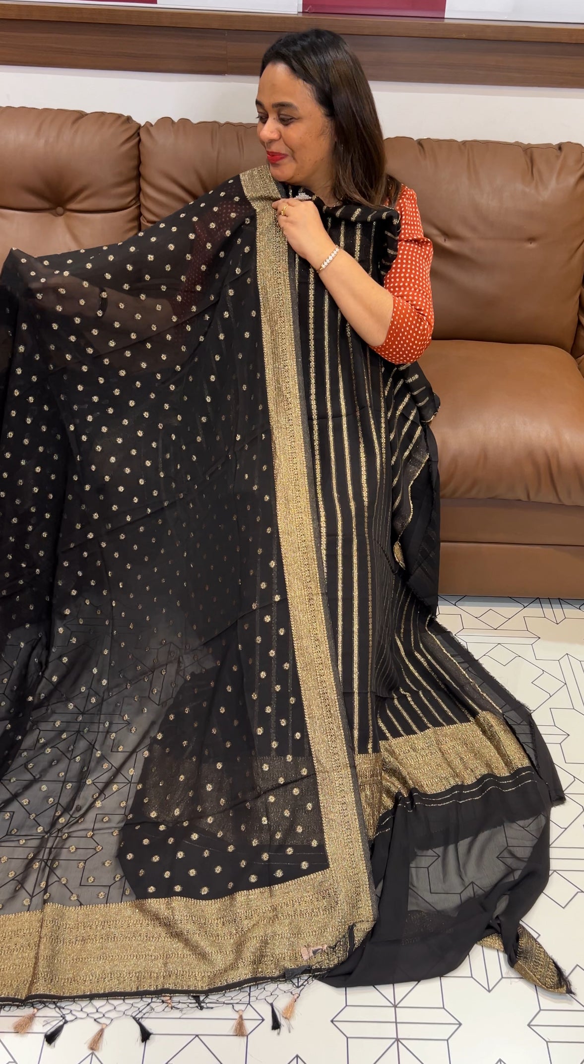 VISCOSE GEORGETTE UNSTITCHED SALWAR SUITS - IHA 22834