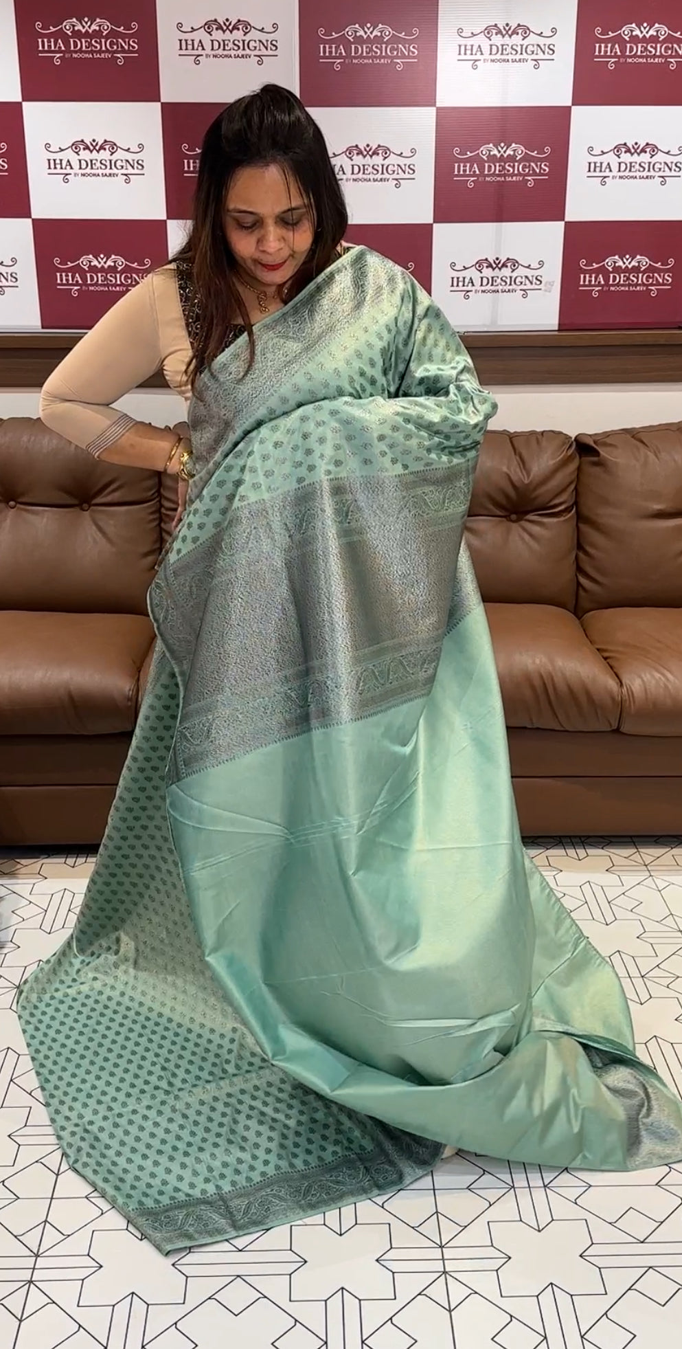 TISSUE BANARASI  SAREE - IHA 14766