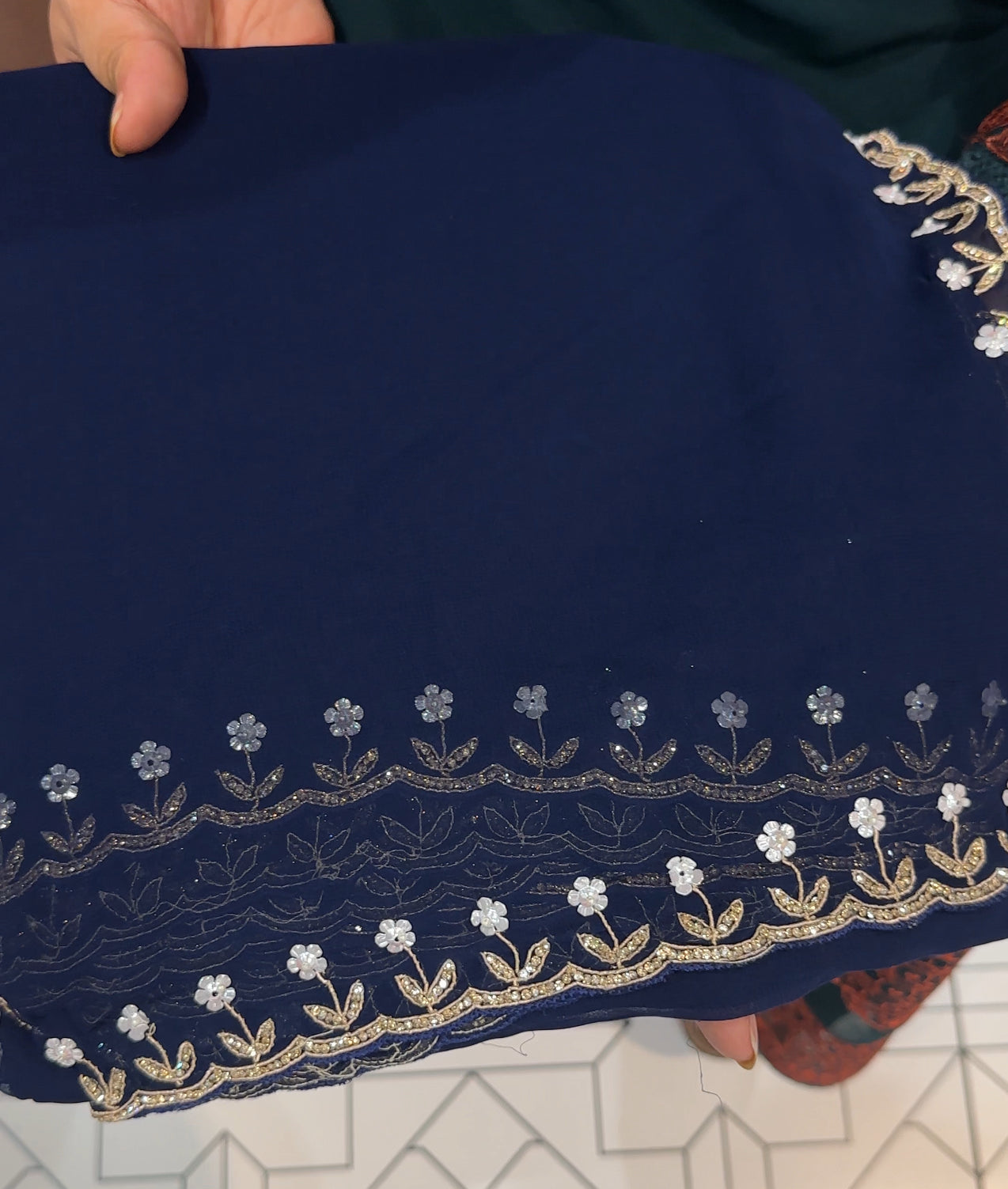 HANDWORKED GEORGETTE SAREES - IHA 26250