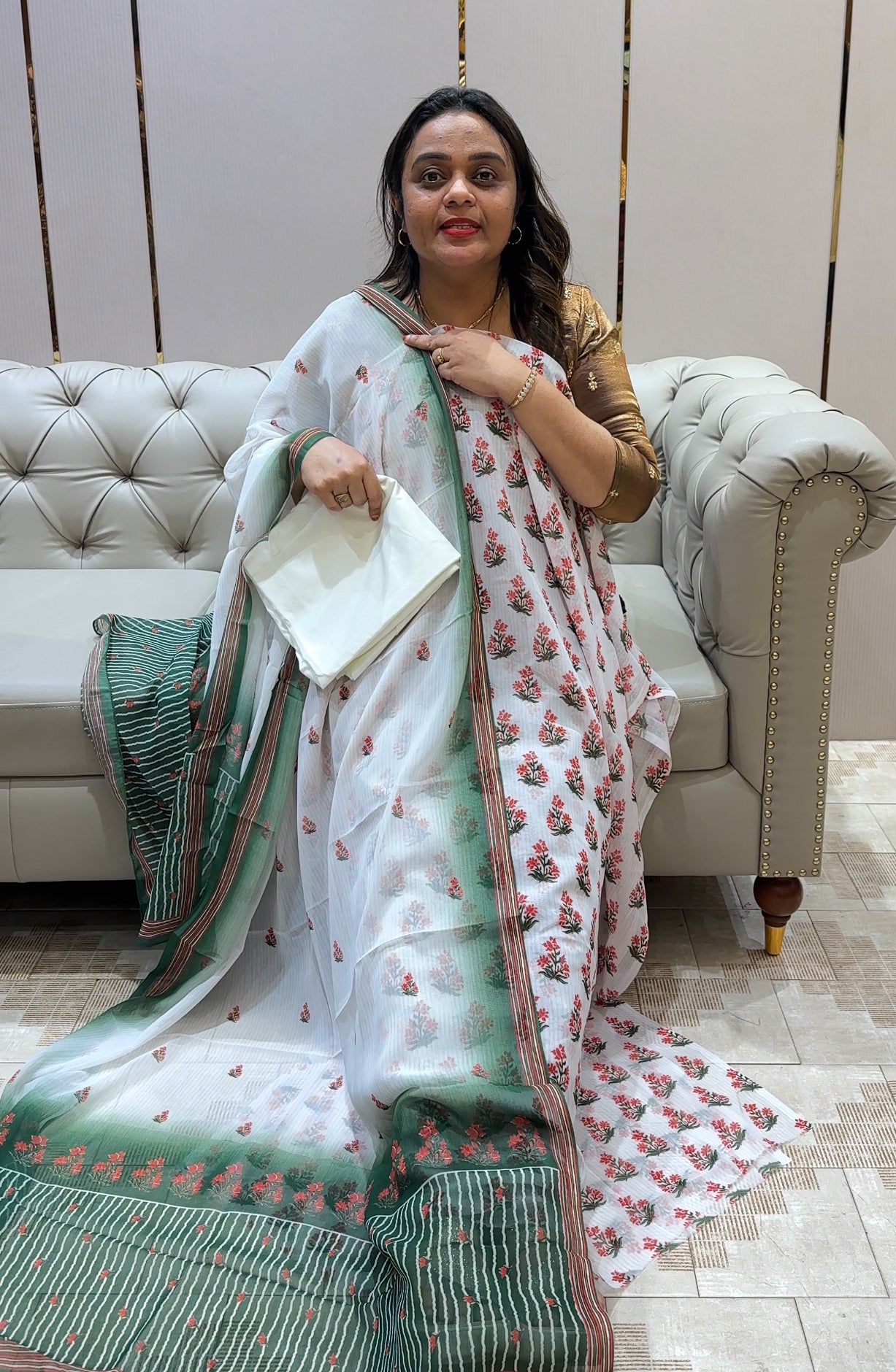 FAUX GEORGETTEE UNSTITCHED SALWAR SUITS - IHA 22701
