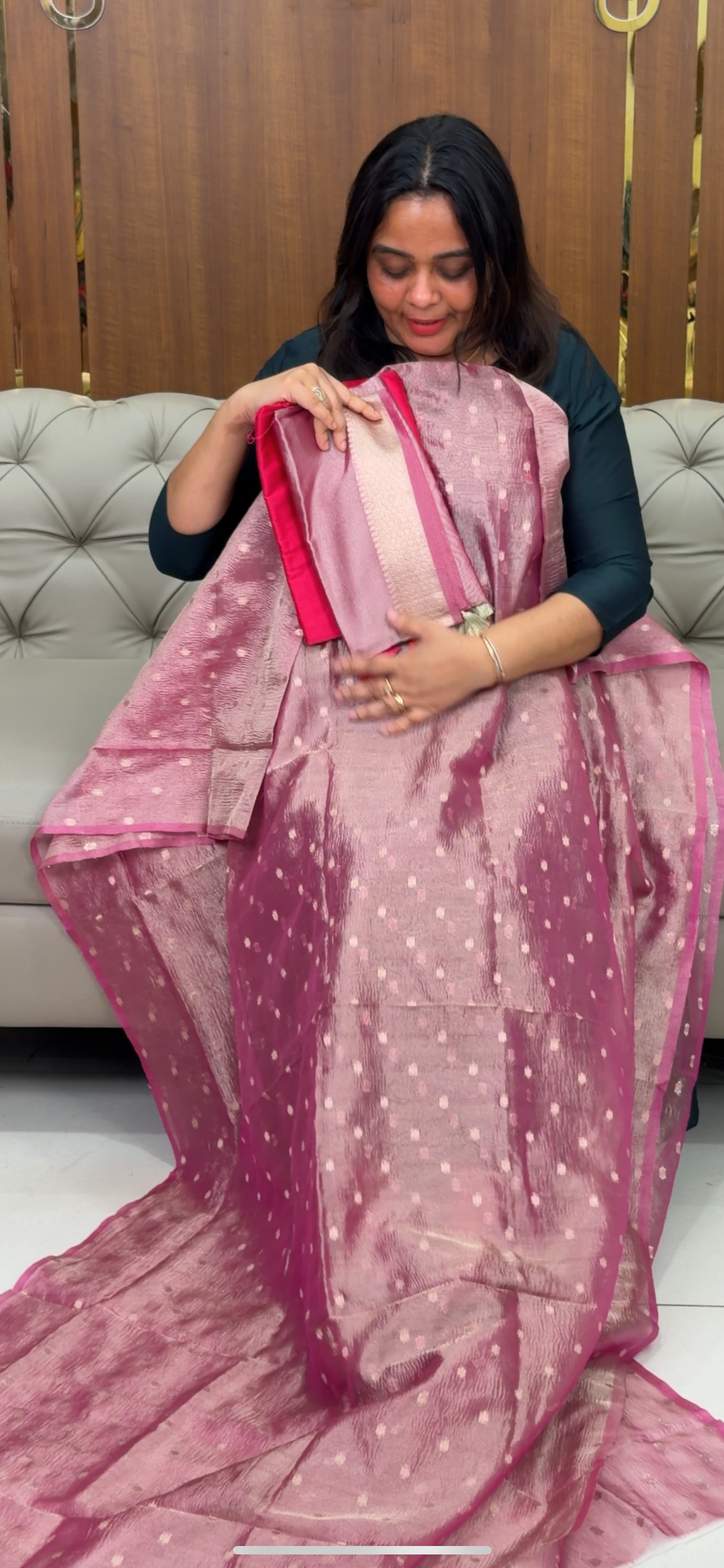 TISSUE UNSTITCHED SALWAR SUITS - IHA 28942