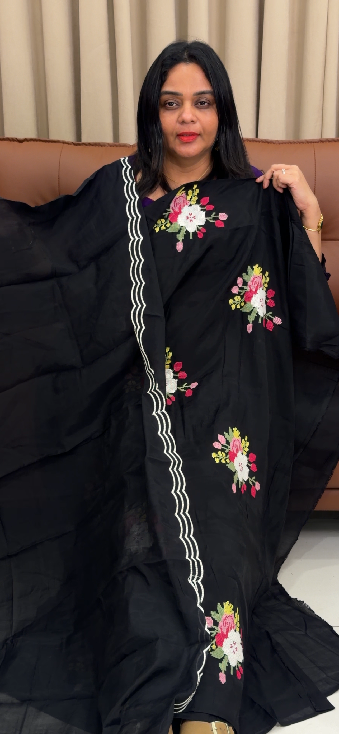 MALAI CHANDERI UNSTITCHED SALWAR SUITS - IHA 33679