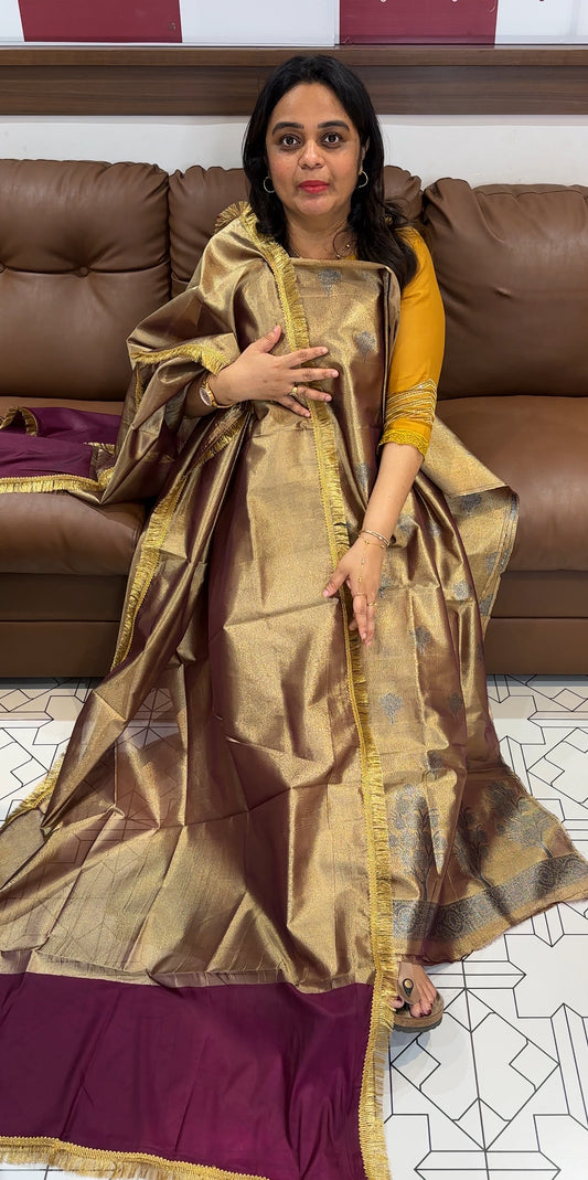 TISSUE BANARASI UNSTITCHED SALWAR SUITS - IHA 26830