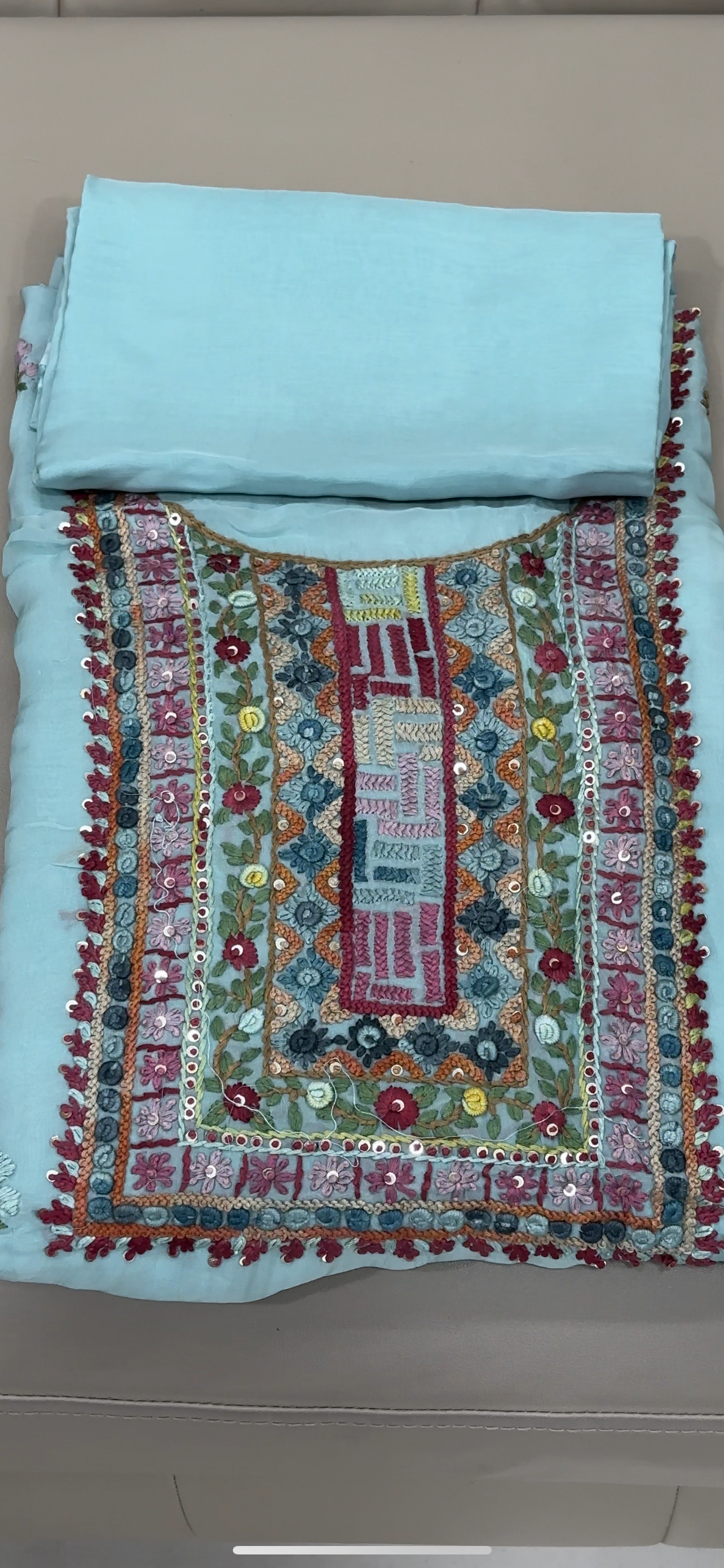 VISCOSE ORGANZA UNSTITCHED SALWAR SUITS - IHA 28546