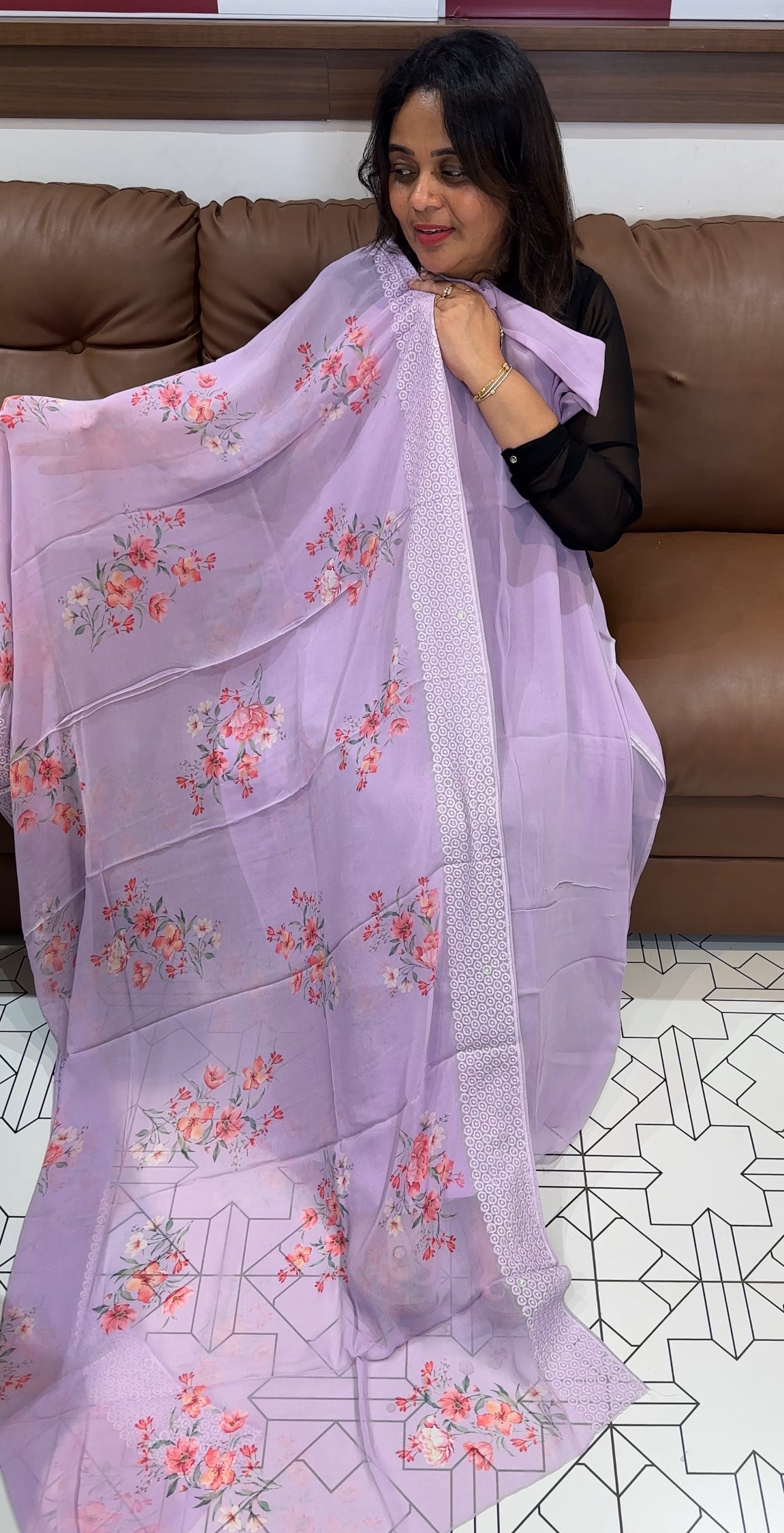 VISCOSE GEORGETTE UNSTITCHED SALWAR SUITS - IHA 26199