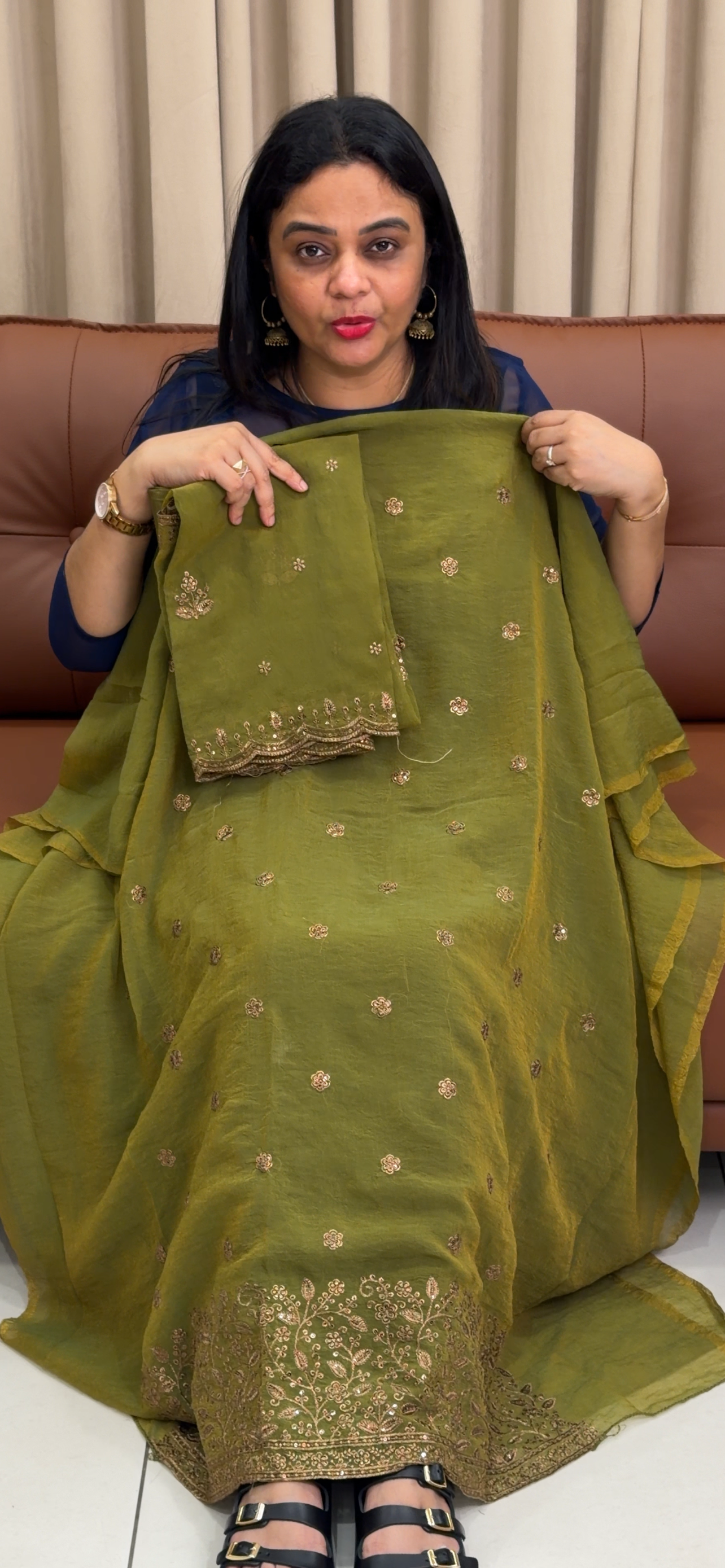 CRUSHED CHIFFON UNSTITCHED SALWAR SUITS - IHA 33967