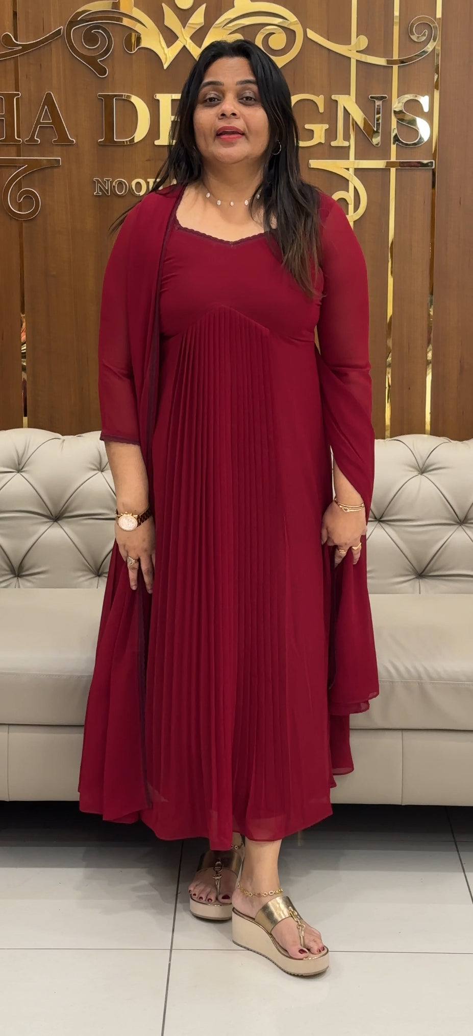 IHA'S IN-HOUSE GEORGETTE ALINE TOP AND DUPATTA - IHA 29421