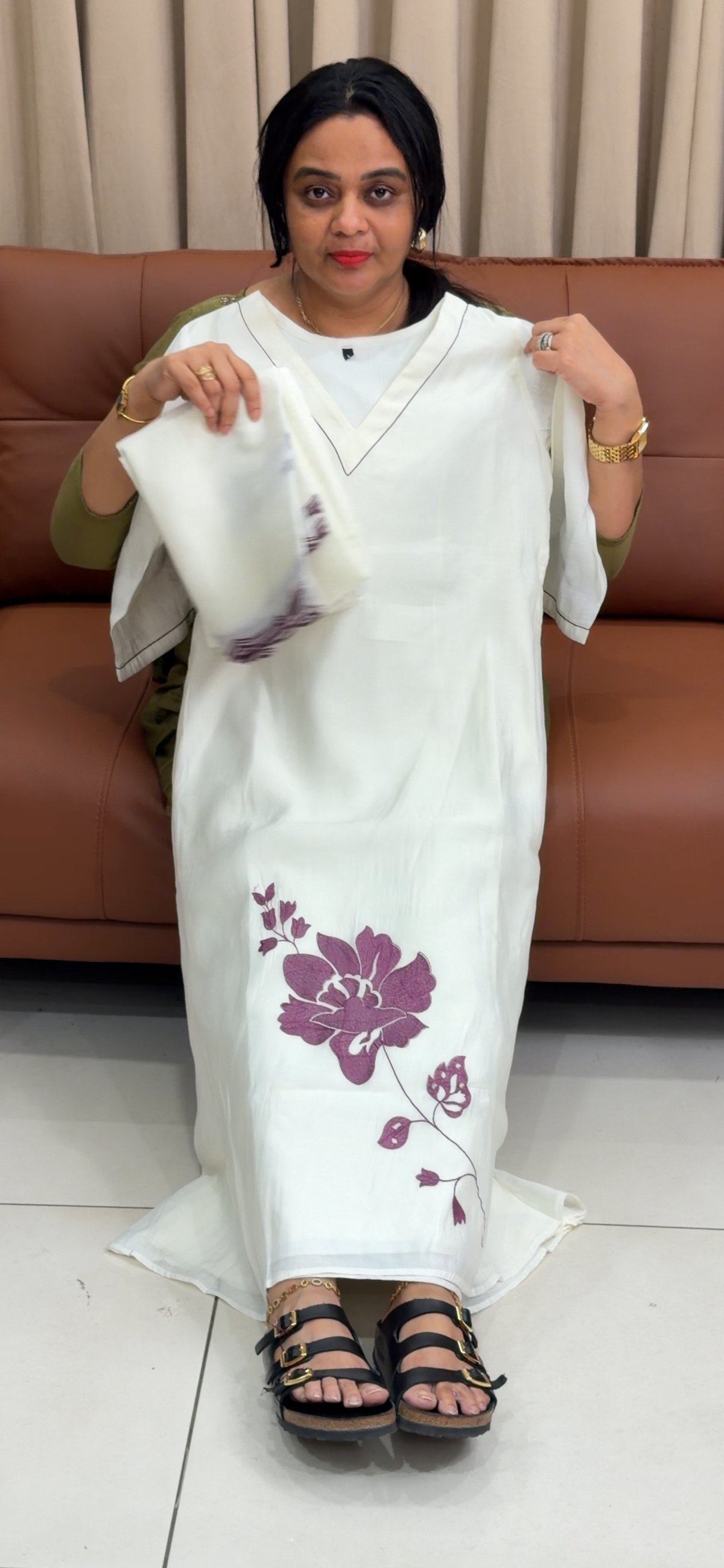 MUL CHANDERI TOP, BOTTOM AND DUPATTA - IHA 35376