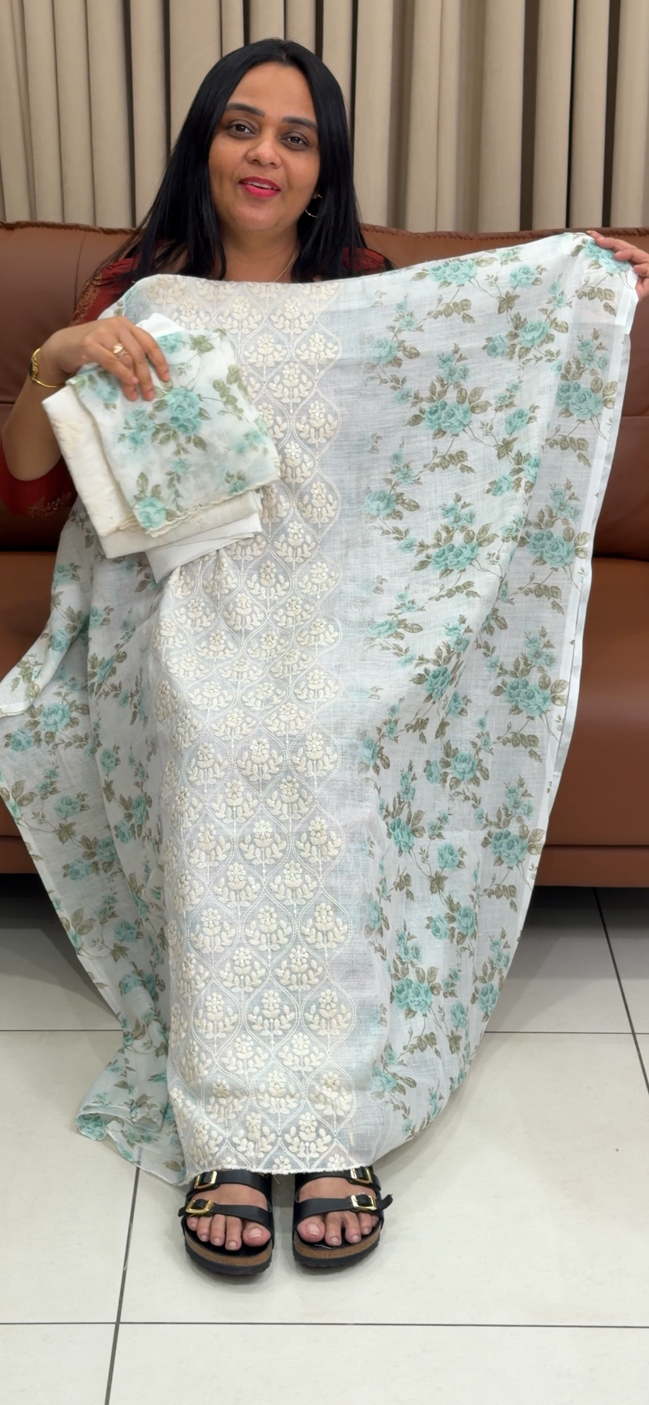 LINEN UNSTITCHED SALWAR SUITS - IHA 34700