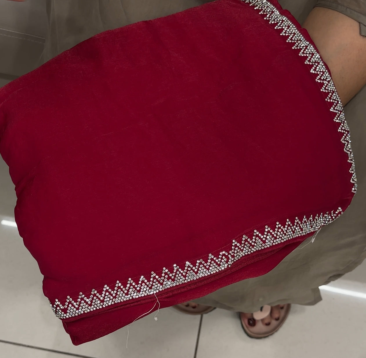 VELVET ORGANZA SAREES - IHA 27048