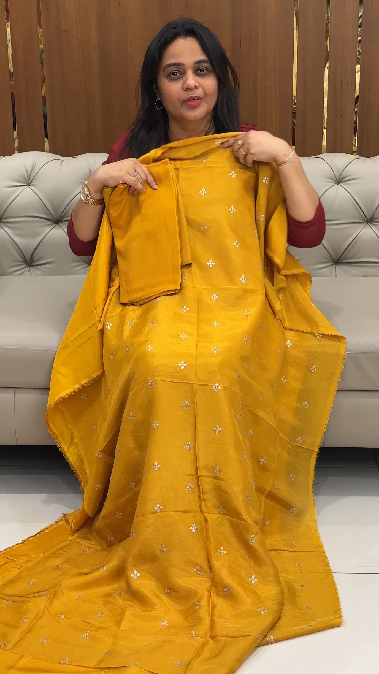 TISSUE UNSTITCHED SALWAR SUITS - IHA 29252