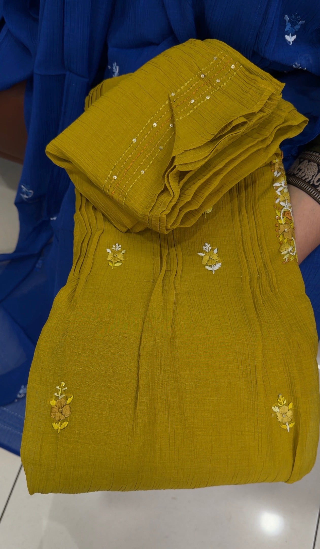 MUL CRUSHED UNSTITCHED SALWAR SUITS - IHA 34797