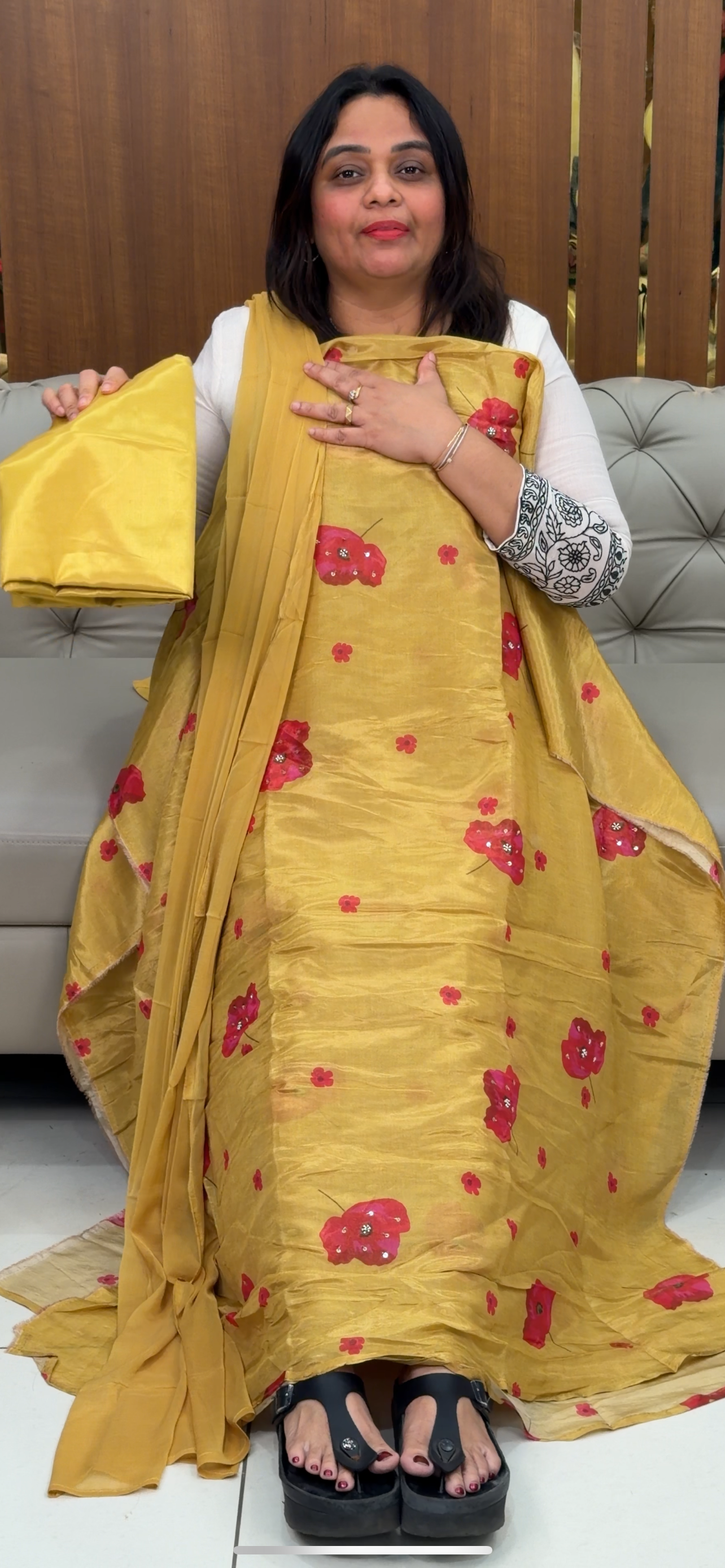 TISSUE UNSTITCHED SALWAR SUITS - IHA 28934