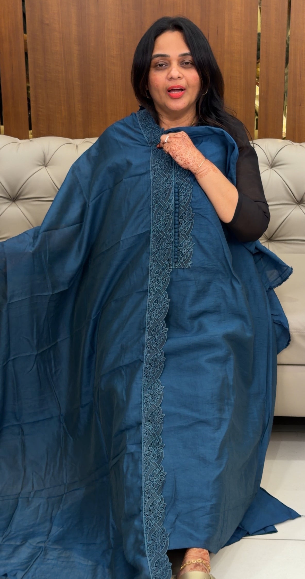 MALAI CHANDERI UNSTITCHED SALWAR SUITS - IHA 30058