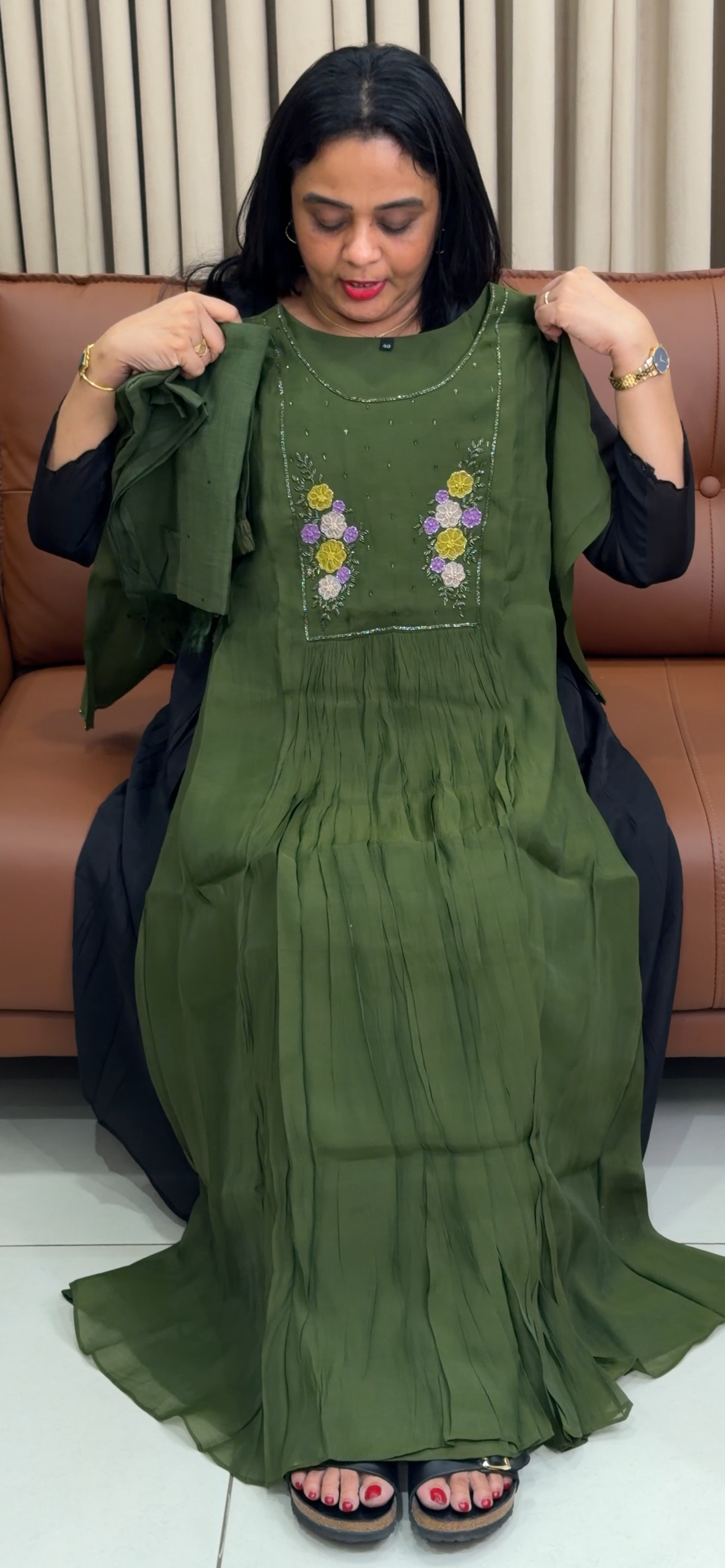 MUL CHANDERI TOP, BOTTOM AND DUPATTA - IHA 34449