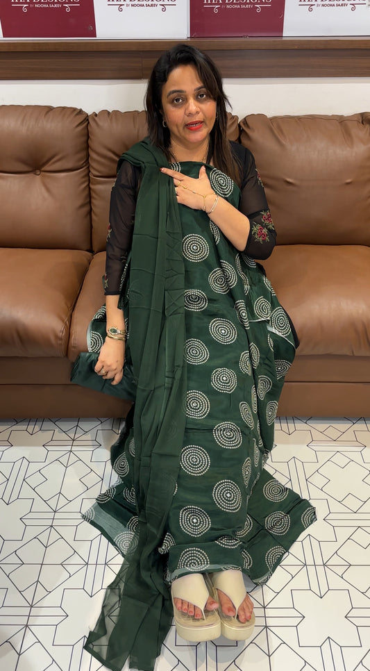 CRAPE SILK UNSTITCHED SALWAR SUITS - IHA 24818