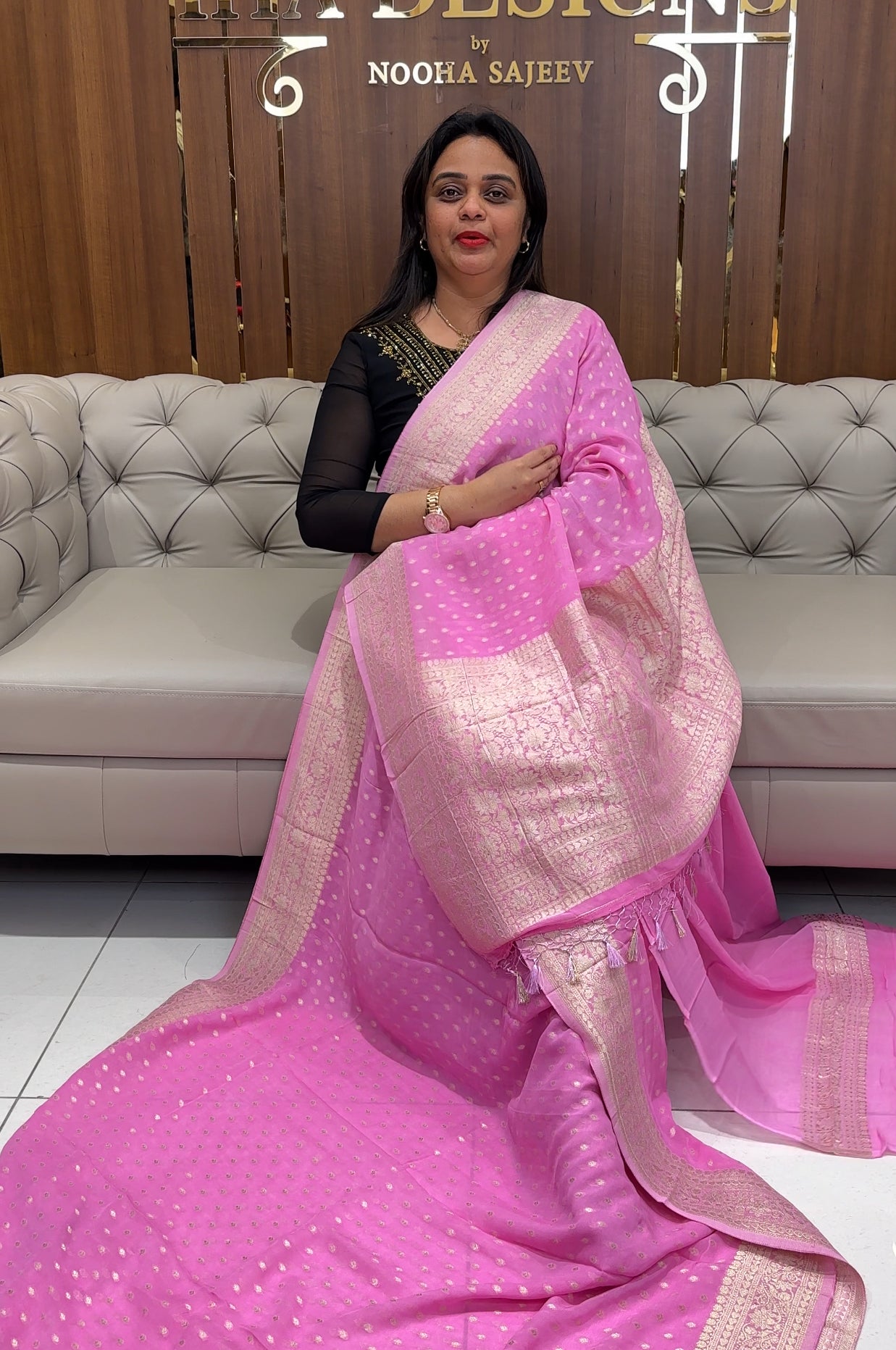 VISCOSE GEORGETTE SAREES - IHA 24343