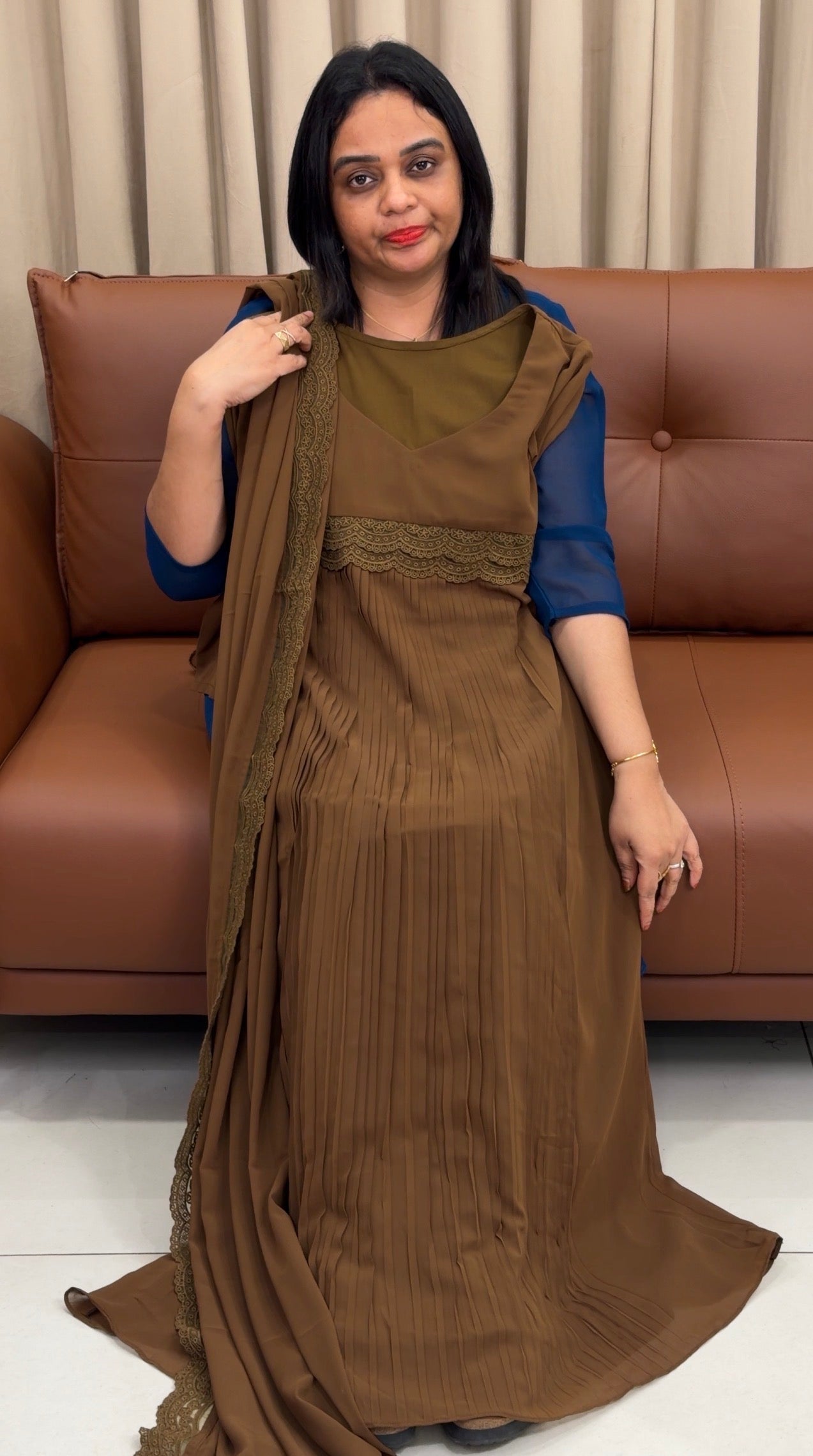 IHA'S IN-HOUSE GEORGETTE ALINE TOP AND DUPATTA - IHA 33403
