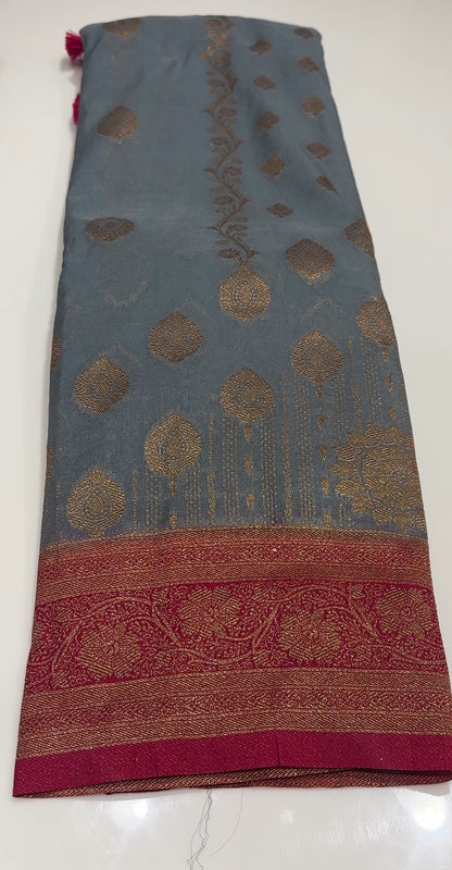 SEMI BANARASI  SAREES - IHA 16797