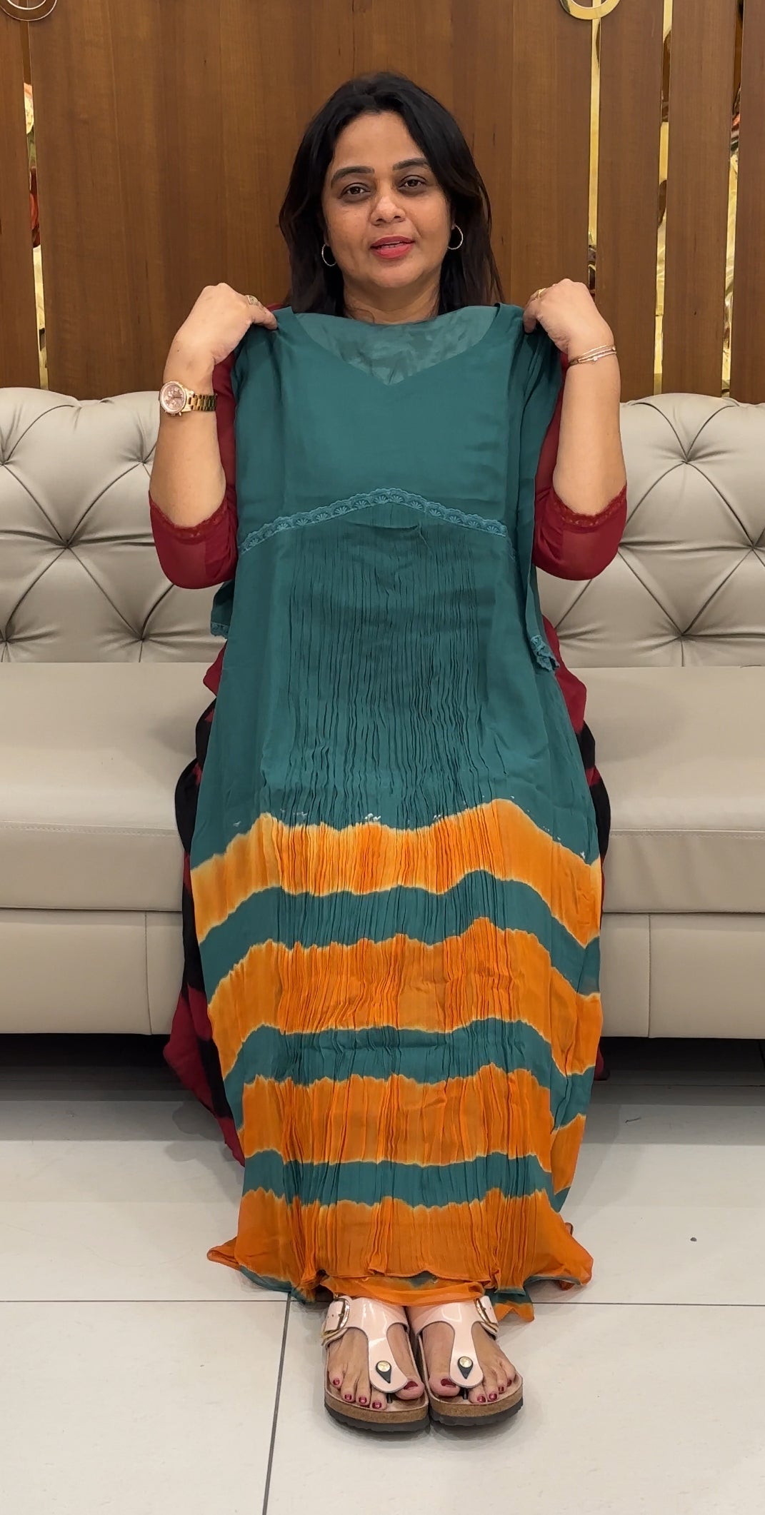 IHA'S IN-HOUSE GEORGETTE ALINE TOPS - IHA 28675