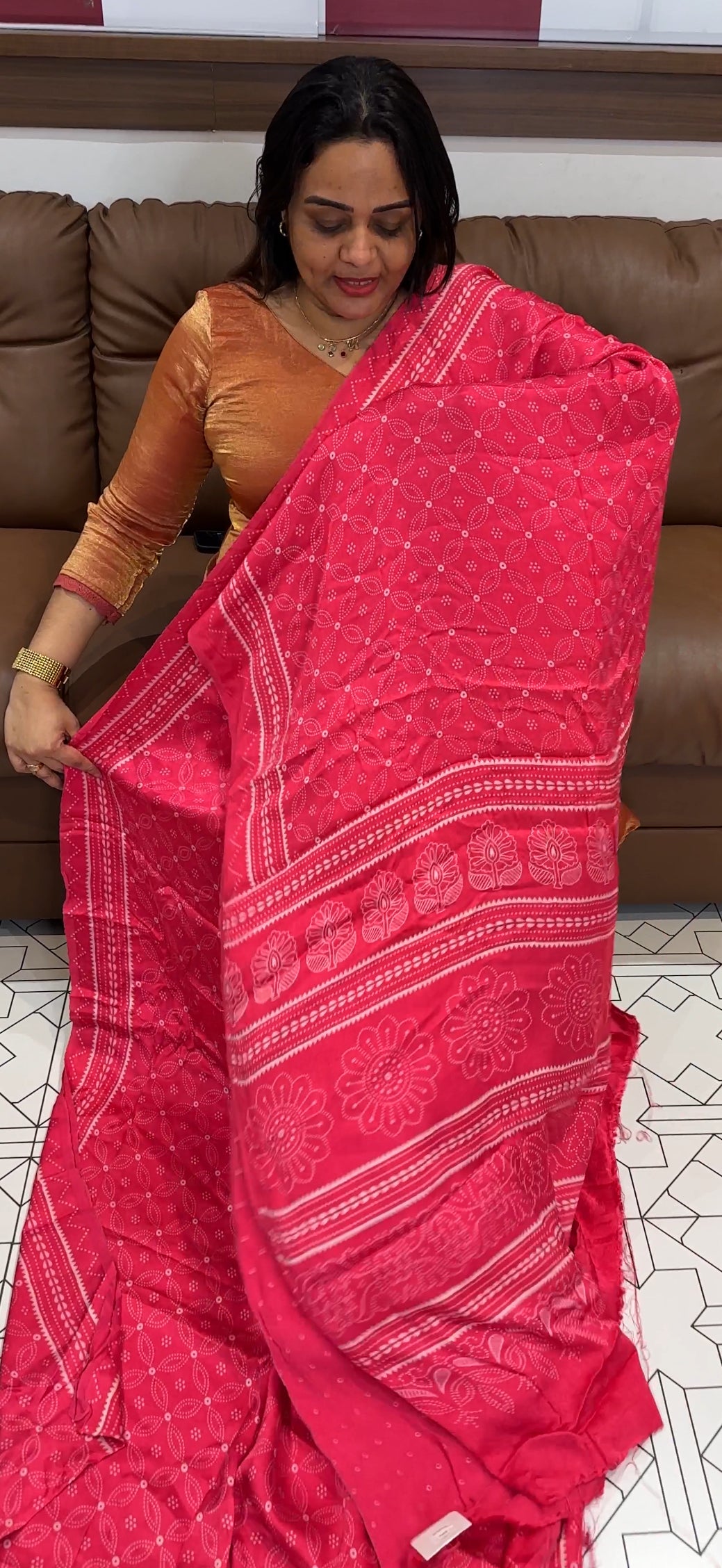 MASHRU SILK PRINTED SAREE - IHA 19591