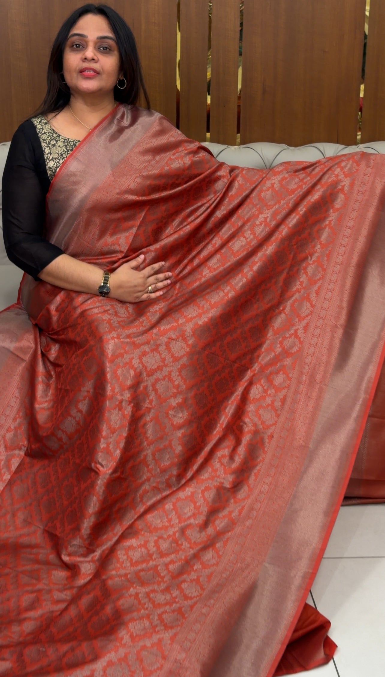 SEMI BROCADE SAREES - IHA 29023