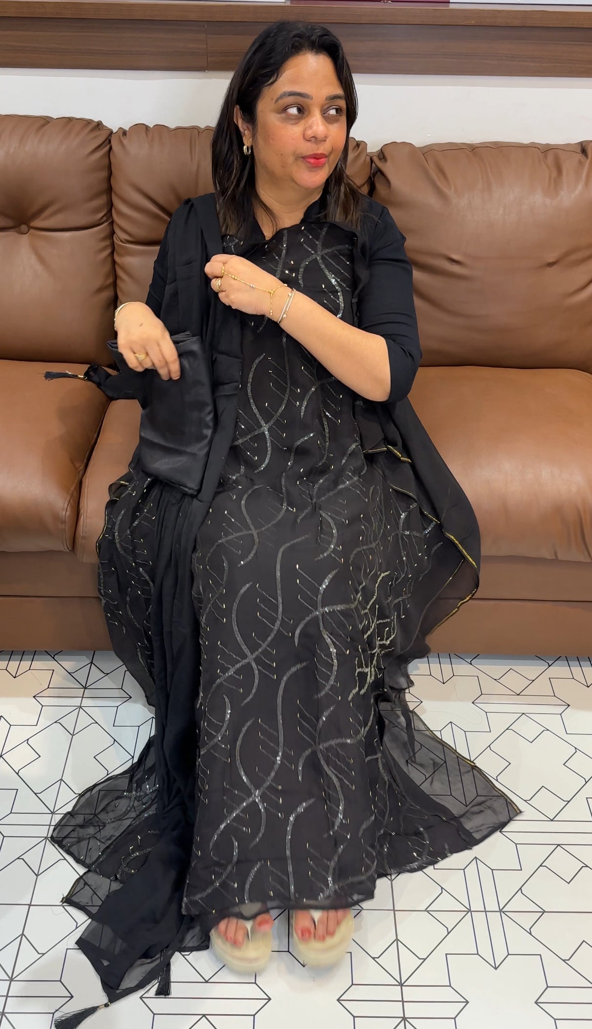 VISCOSE ORGANZA UNSTITCHED SALWAR SUITS - IHA 24768