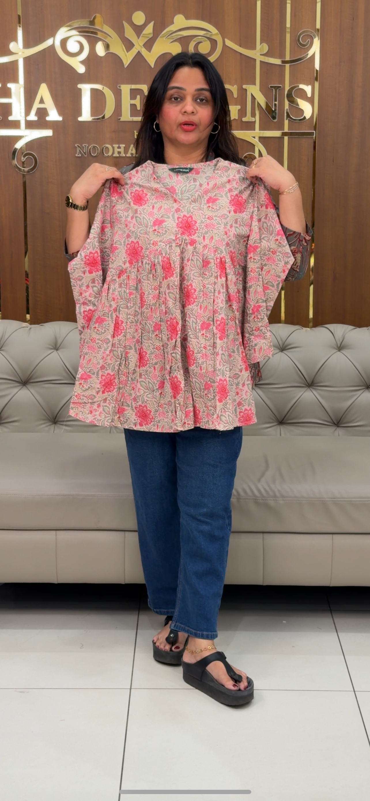 PRINTED COTTON SHORT TOPS - IHA 30668