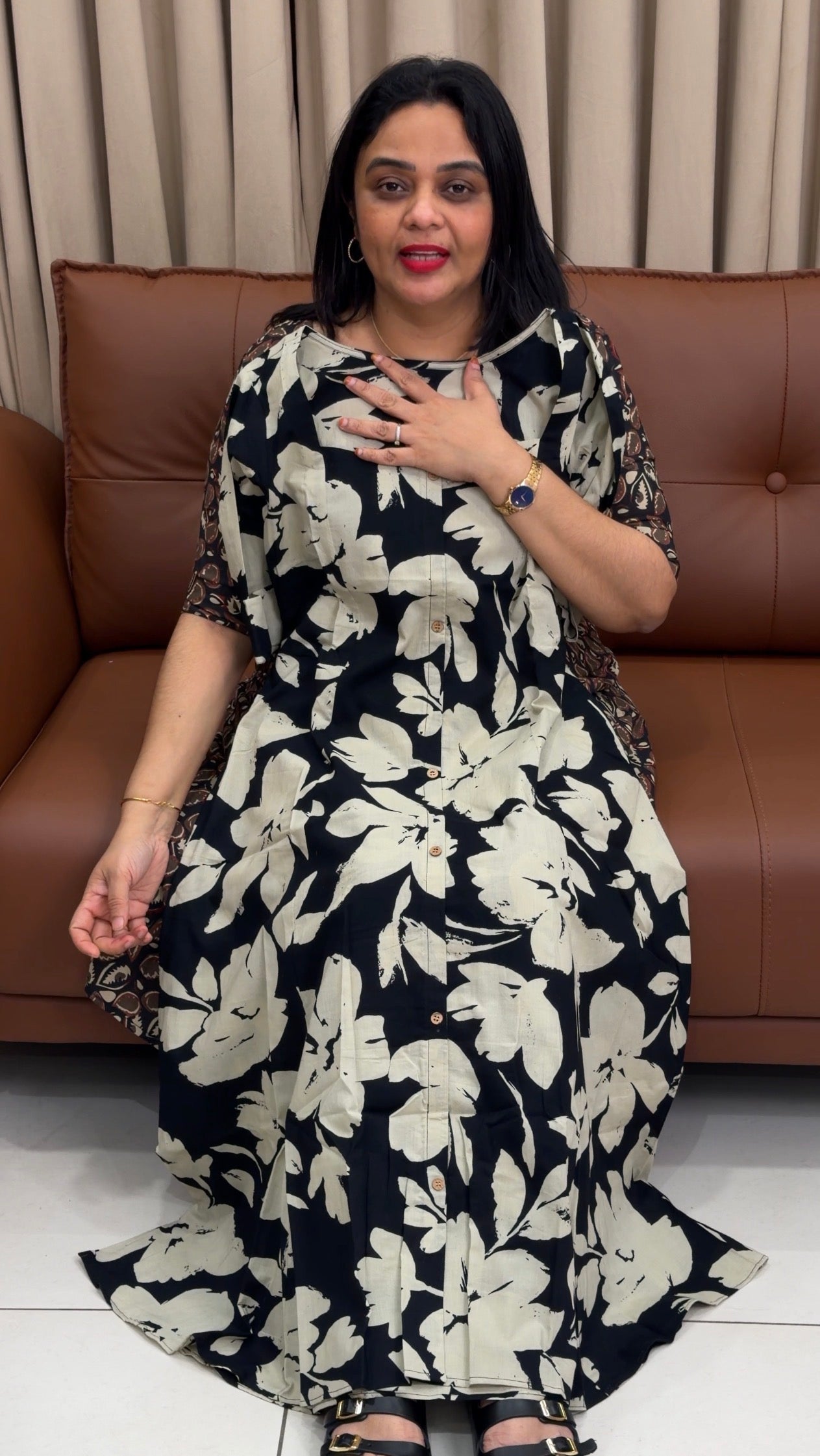 IHA'S IN-HOUSE PRINTED COTTON FROCKS - IHA 34056