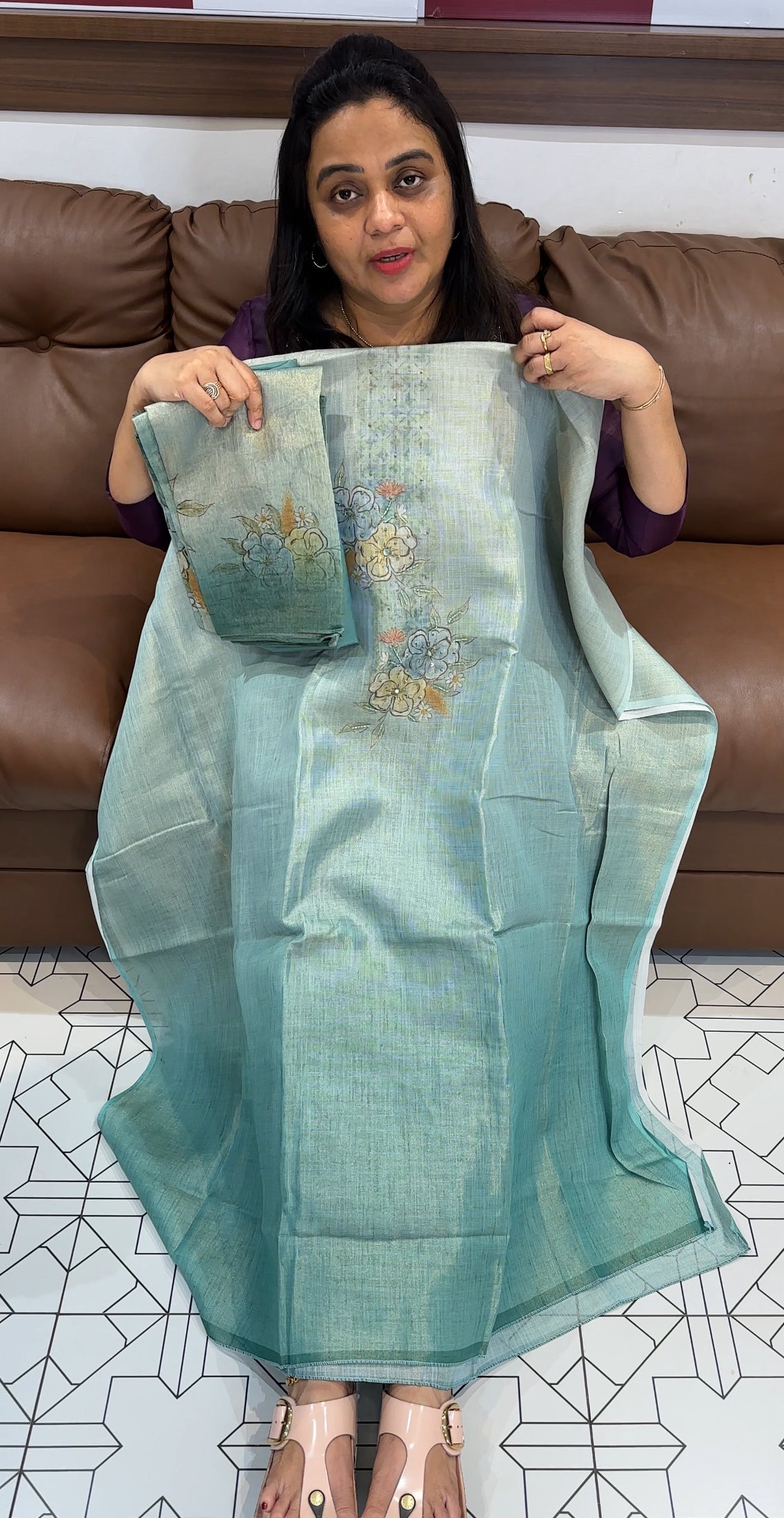 TISSUE BANARASI UNSTITCHED SALWAR SUITS - IHA 28018