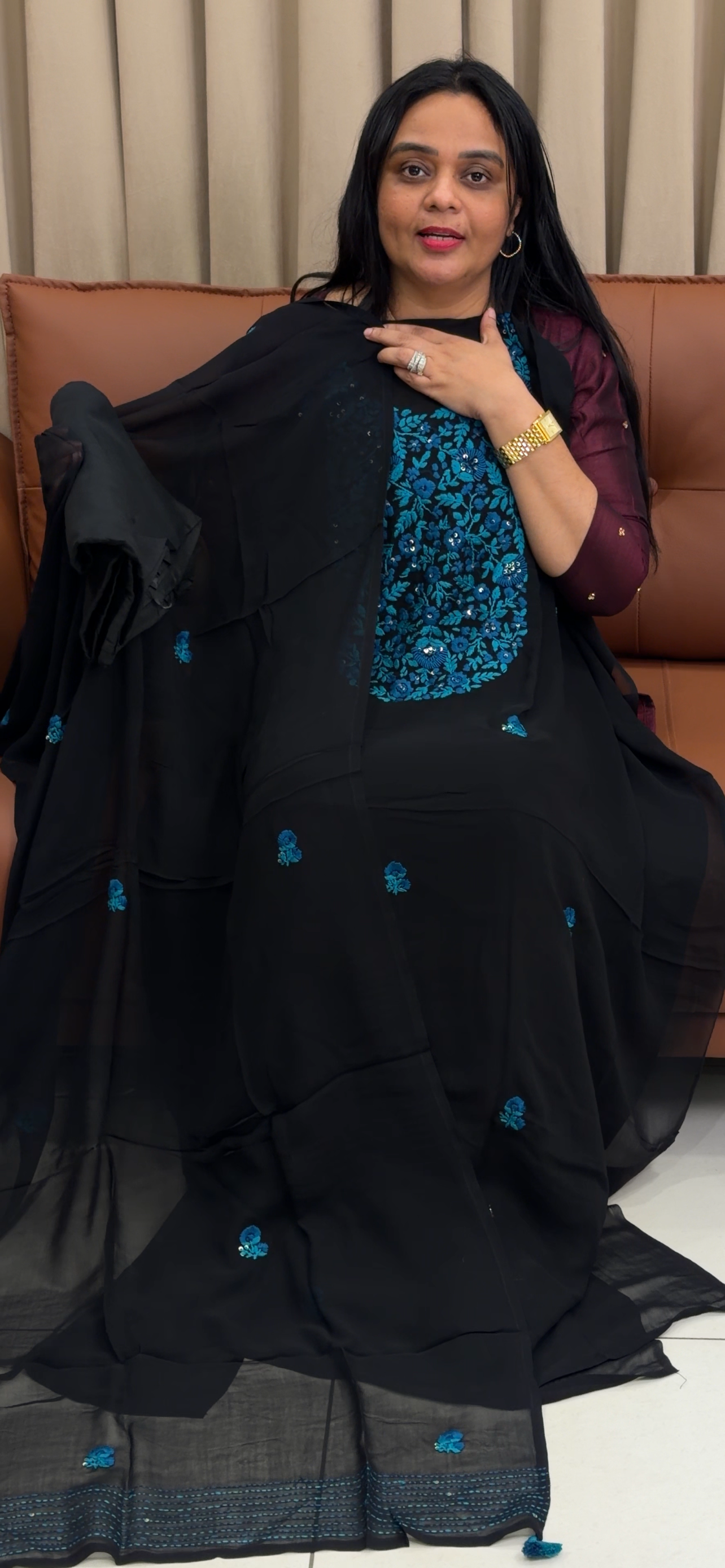 VISCOSE GEORGETTE UNSTITCHED SALWAR SUITS - IHA 35297