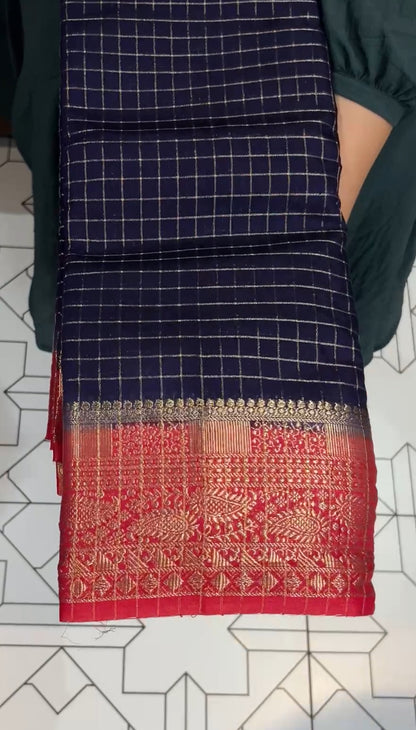 SEMI BANARASI SAREES - IHA 18295