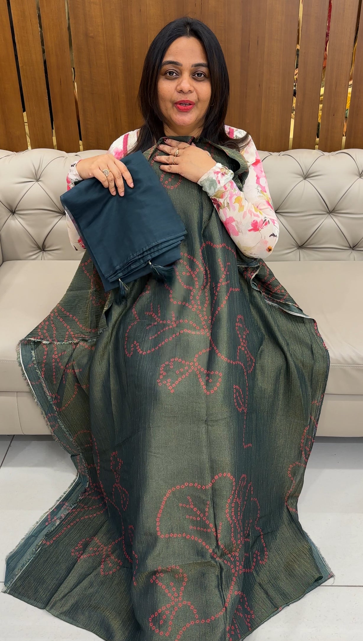 CRUSHED TISSUE UNSTITCHED SALWAR SUITS - IHA 26102