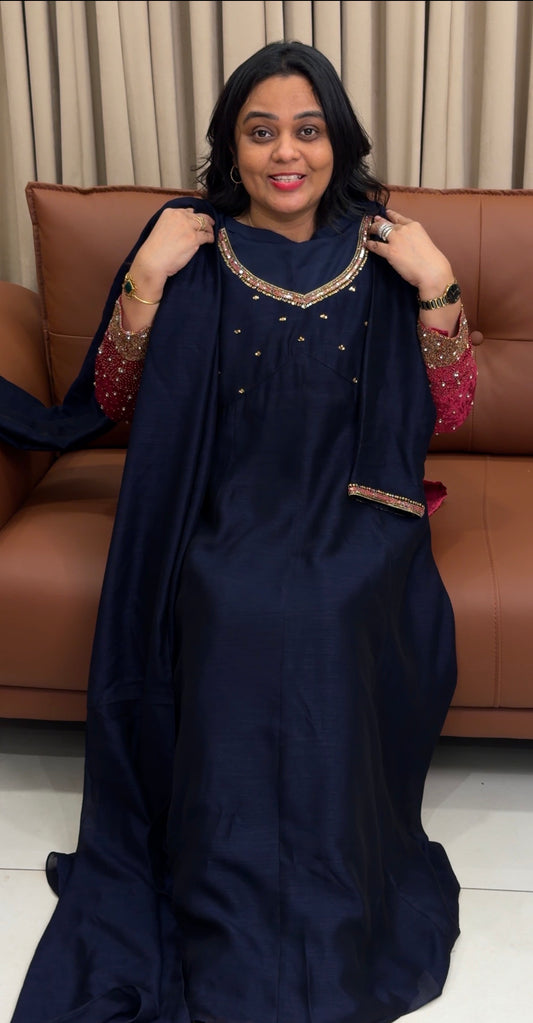 IHA'S IN-HOUSE HANDORKED ALINE TOP AND DUPATTA - IHA 35200