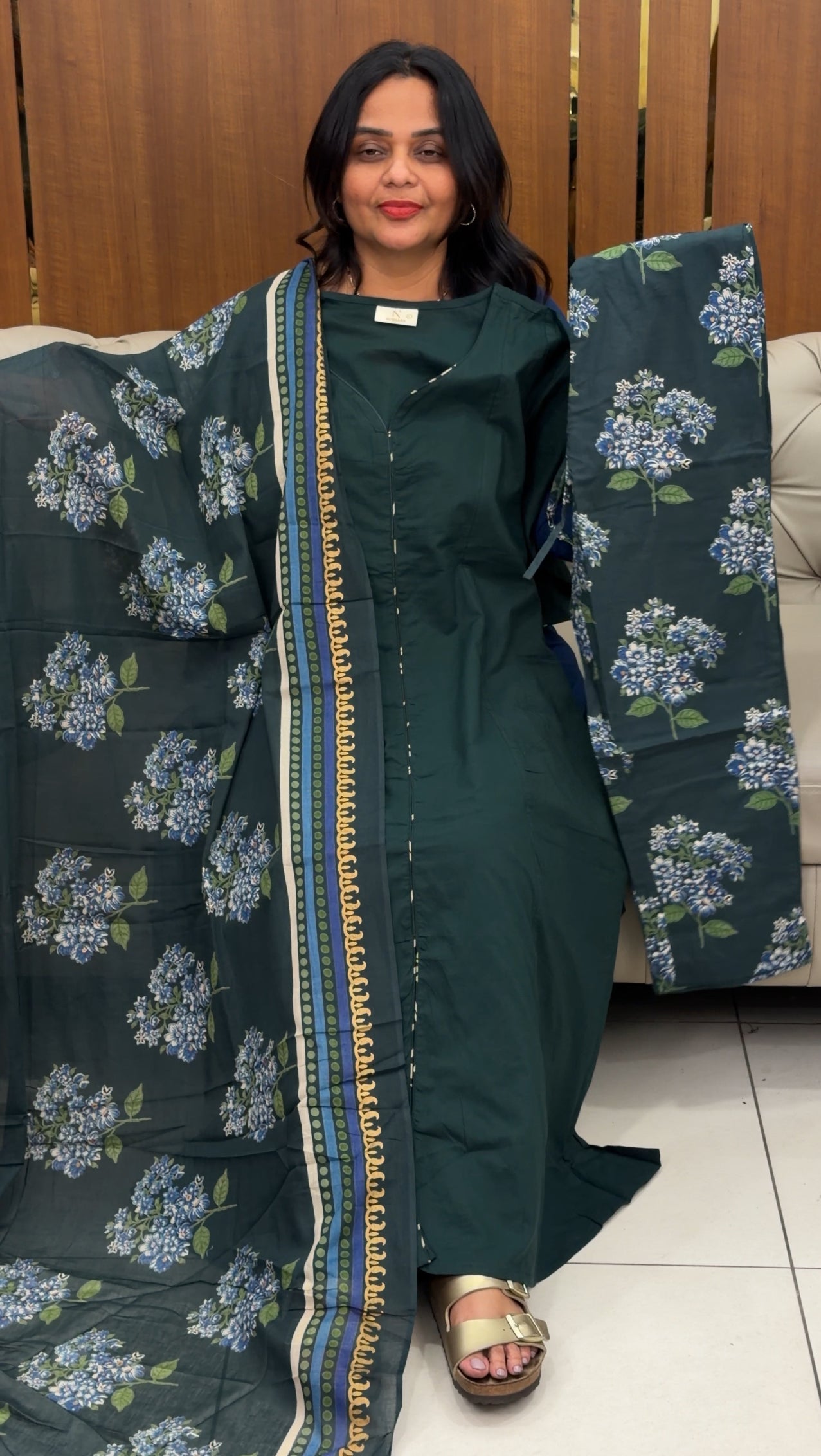 COTTON TOP,BOTTOM AND DUPATTA - IHA 30837