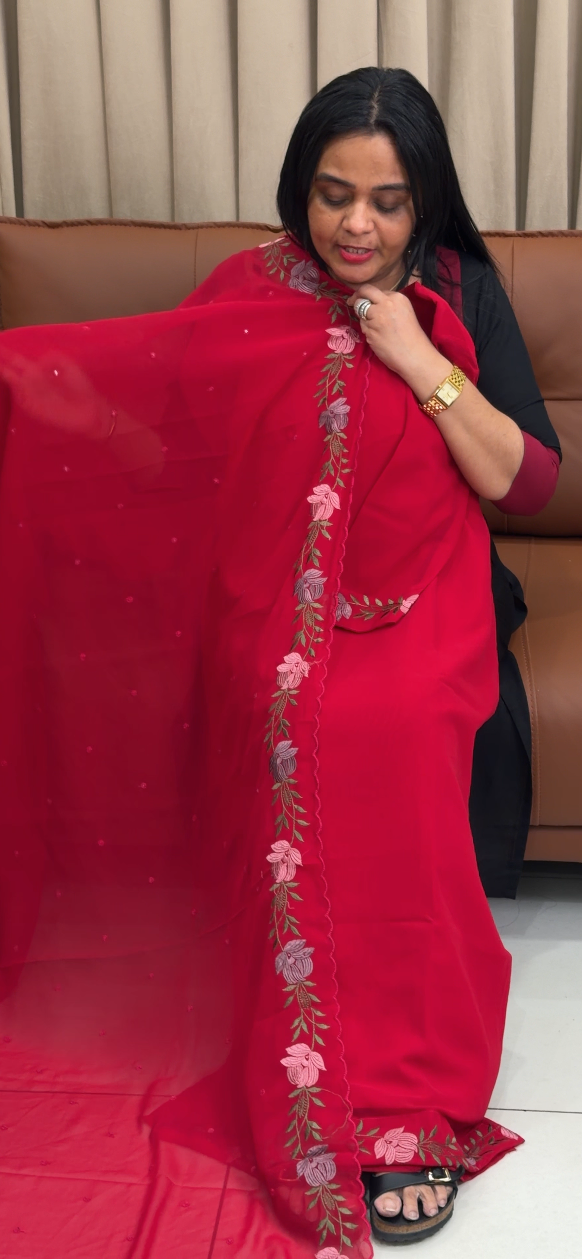 GEORGETTE TOP, BOTTOM AND DUPATTA - IHA 35339