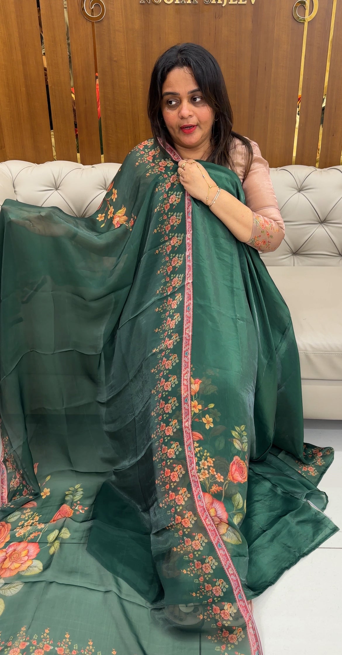 FORWARD VELVET ORGANZA UNSTITCHED SALWAR SUITS - IHA 26805