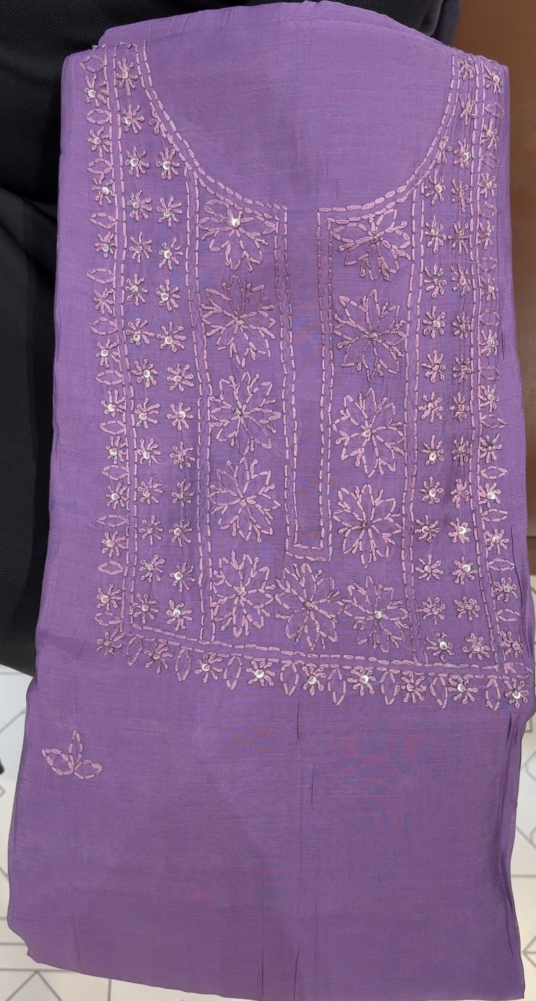 LUCKNOWI CHIKANKARI UNSTITCHED SALWAR SUITS - IHA 35992