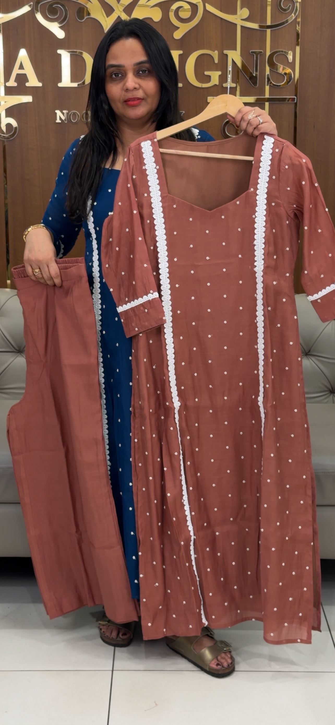IHA'S IN-HOUSE MUL CHANDERI CO-ORDS SETS - IHA 33177