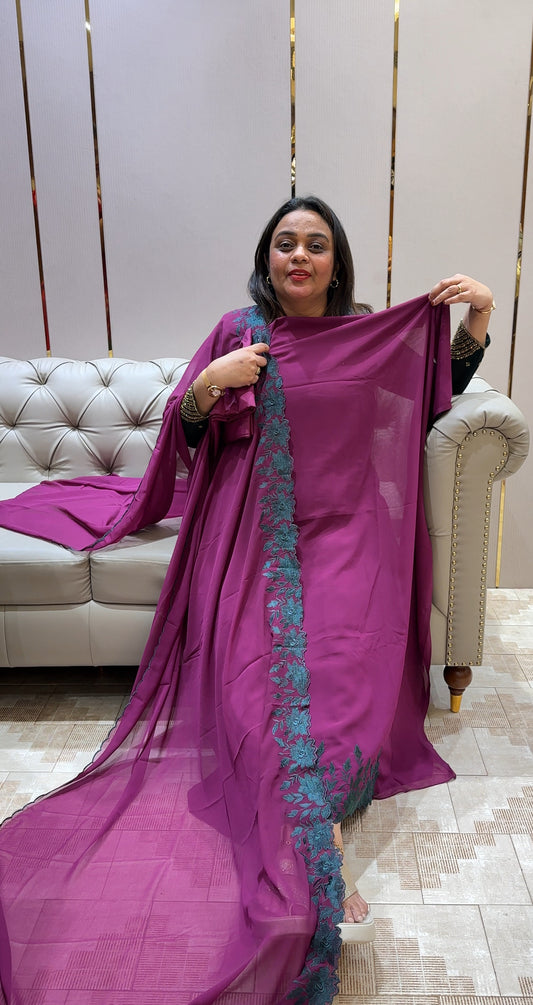 FAUX GEORGETTE UNSTITCHED SALWAR SUITS- IHA 22612