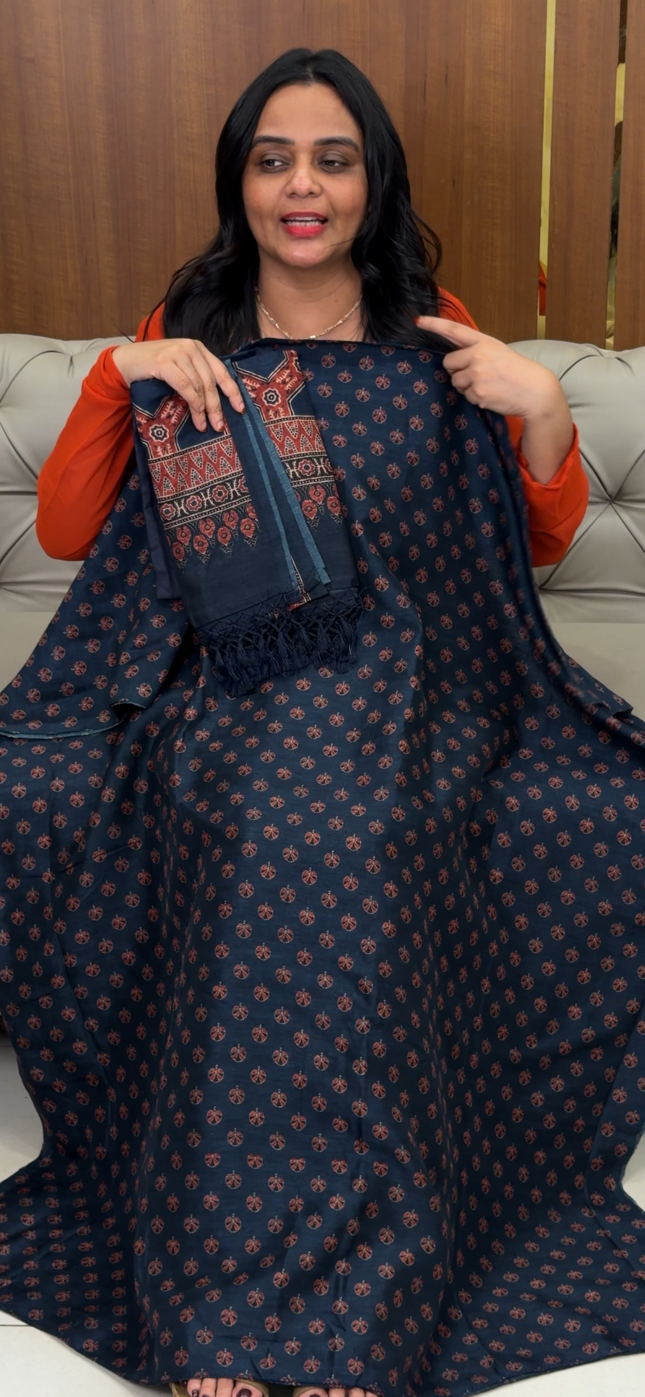PRINTED SEMI DUPION UNSTITCHED SALWAR SUITS - IHA 32583