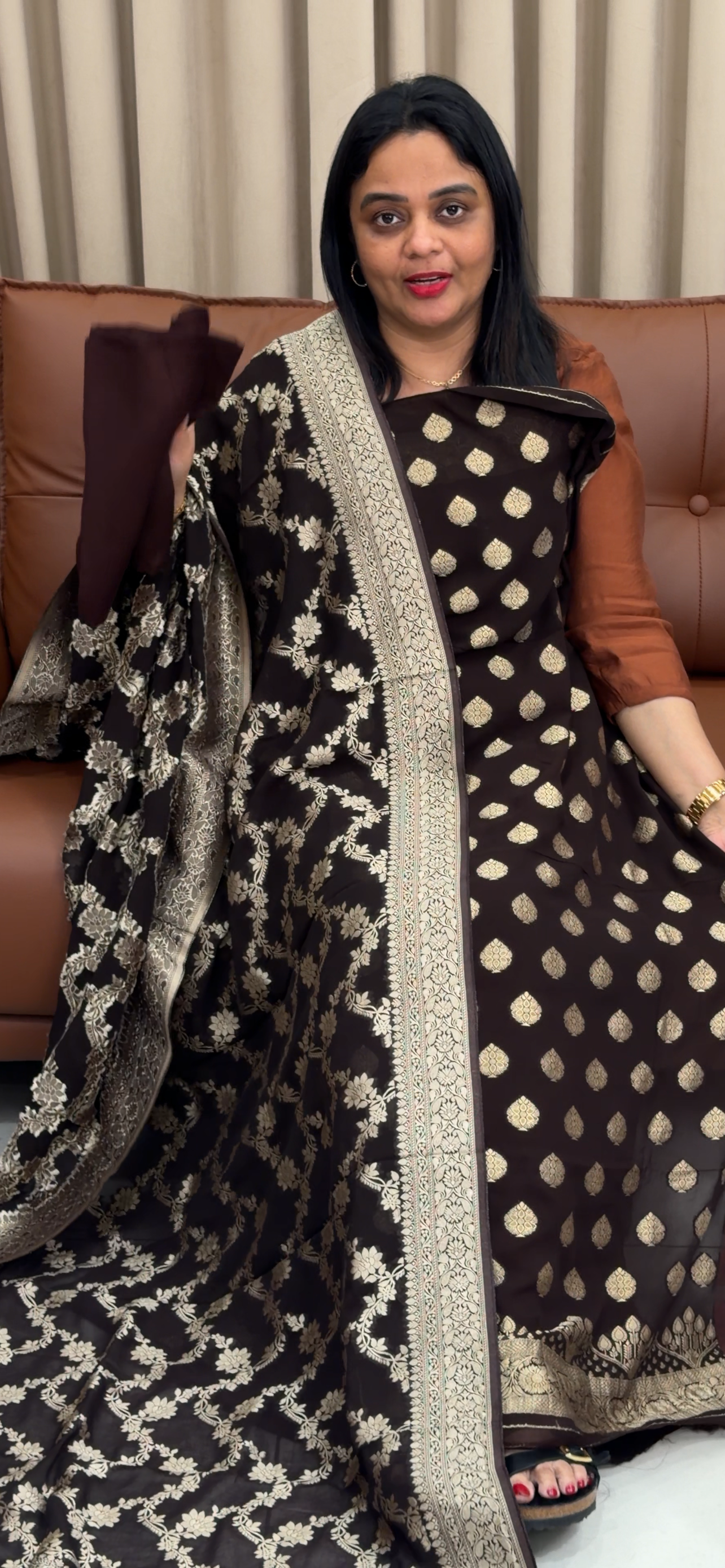 VISCOSE GEORGETTE BANARASI UNSTITCHED SALWAR SUITS - IHA 34261