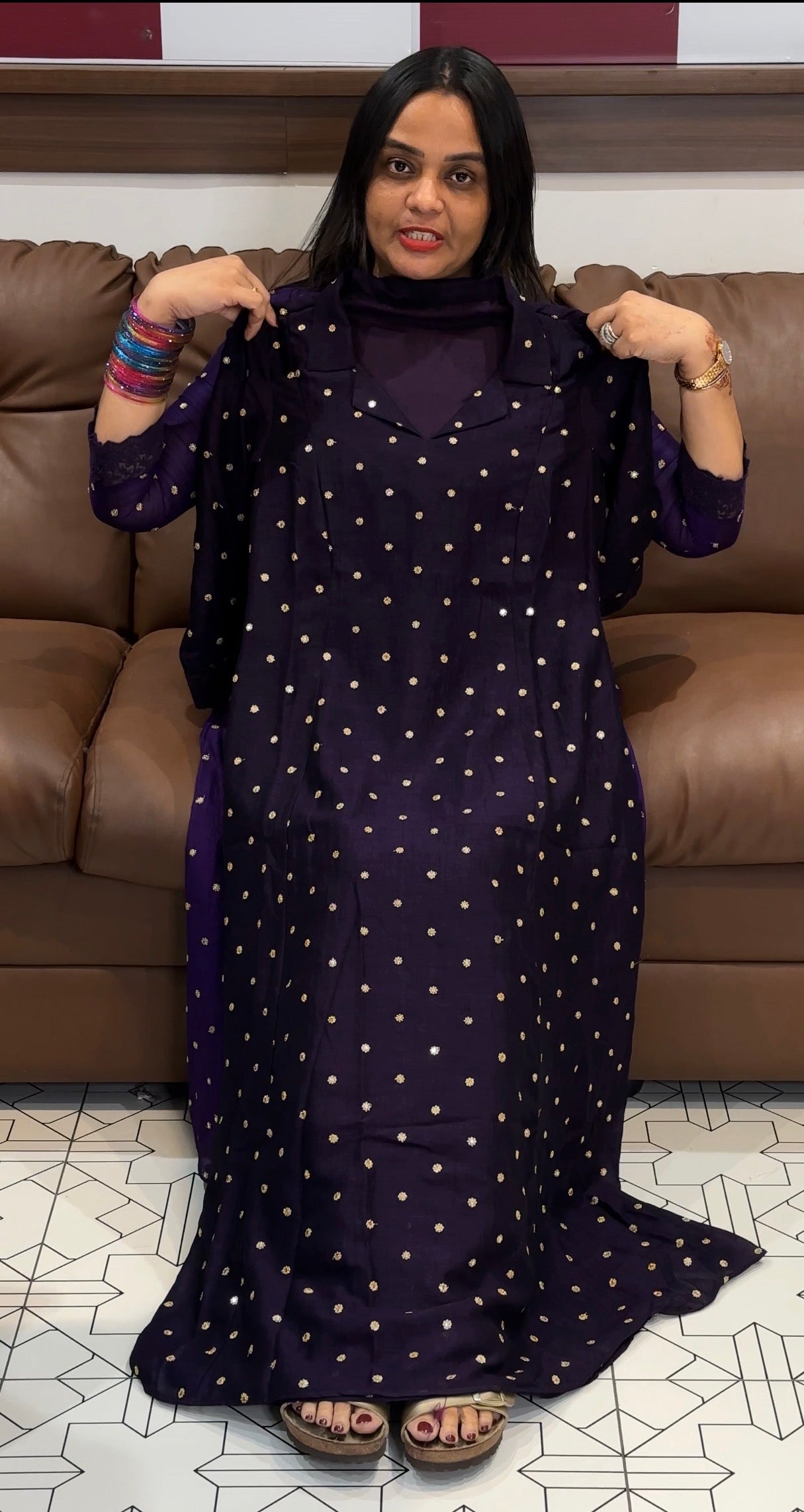 IHA'S IN-HOUSE SEMI RAW SILK ALINE TOPS - IHA 31573