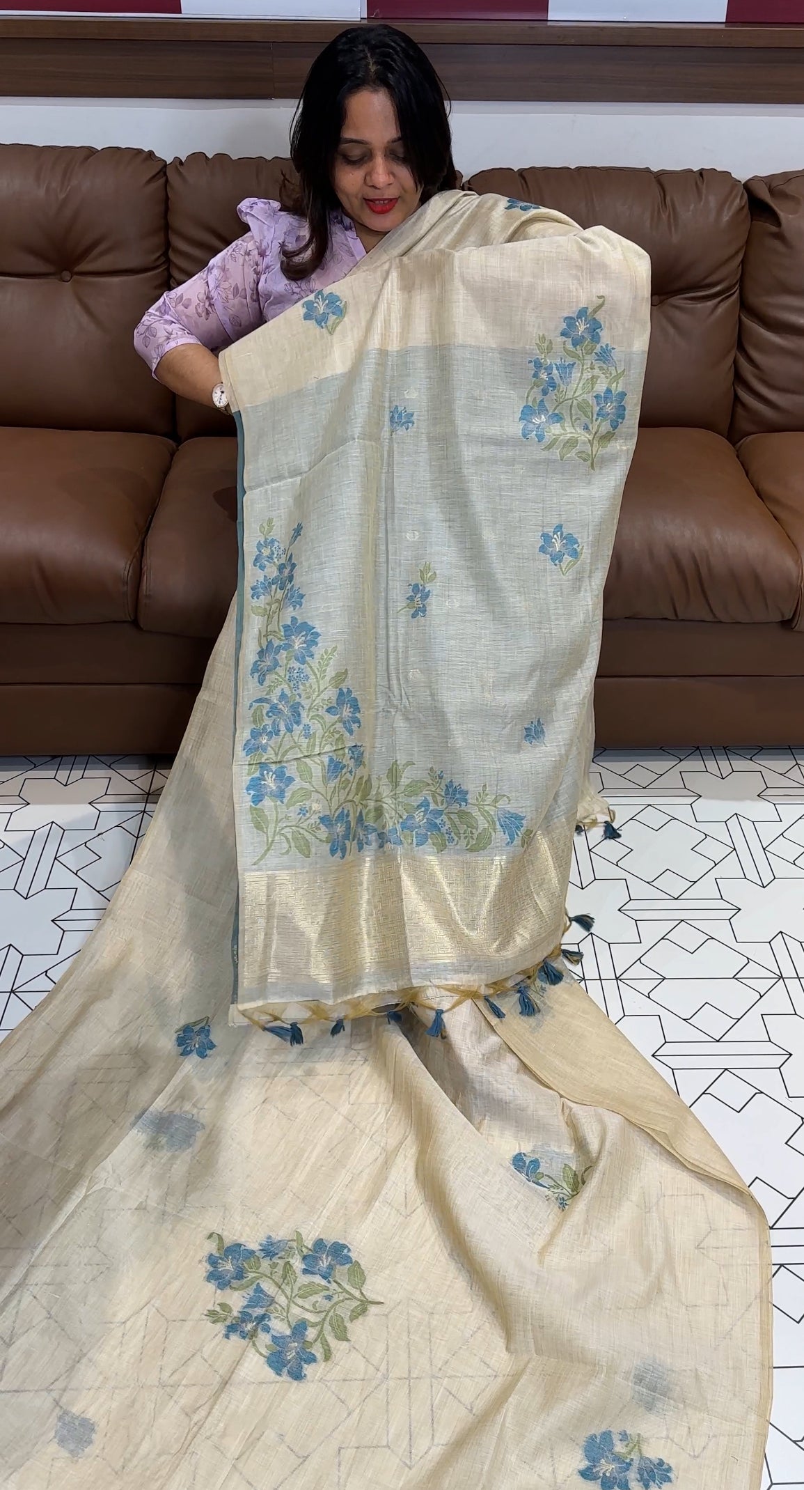 BANARASI CHANDERI  SAREES - IHA 17344