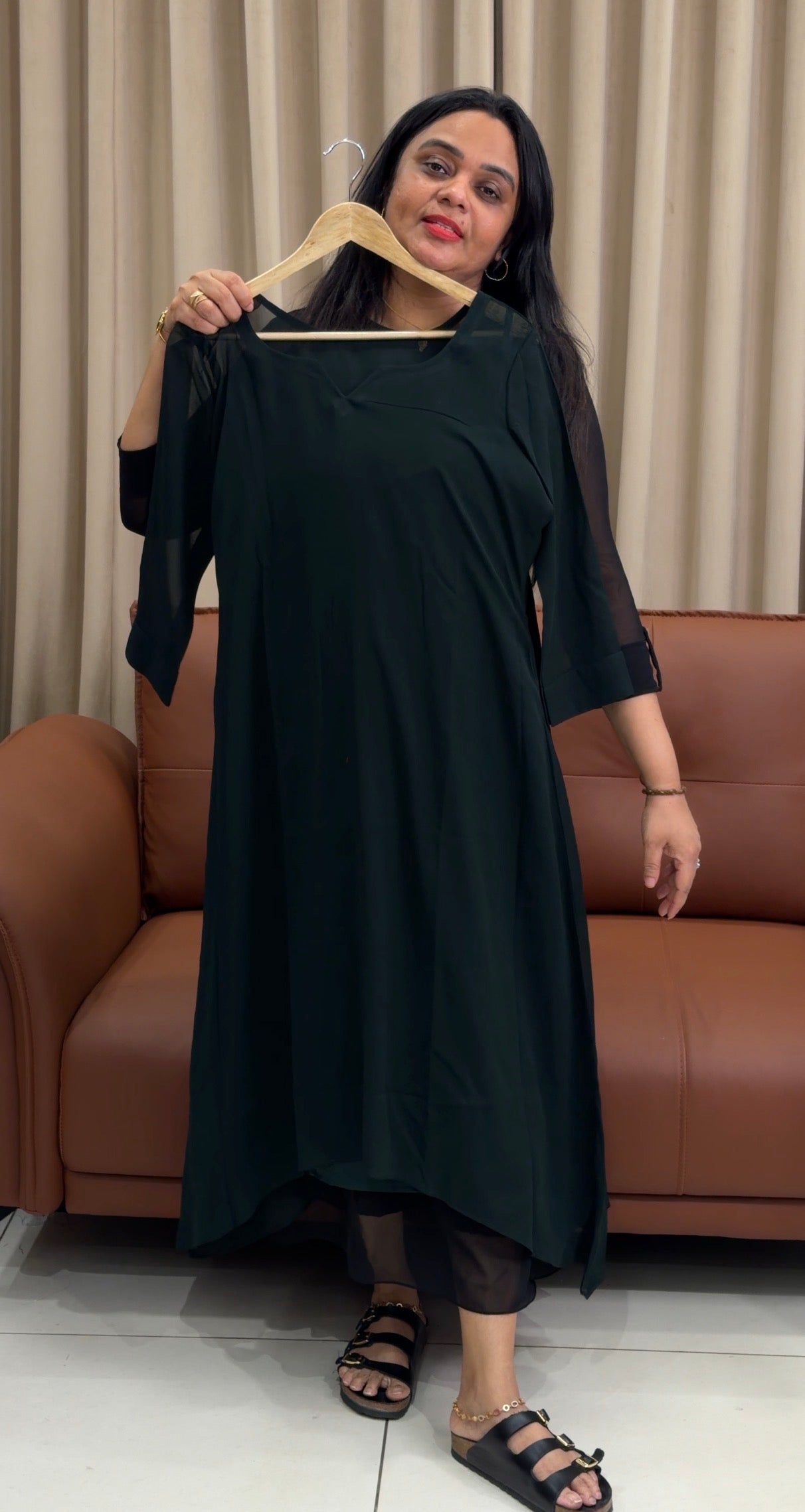 IHA'S IN-HOUSE GEORGETTE ALINE TOPS - IHA 35211